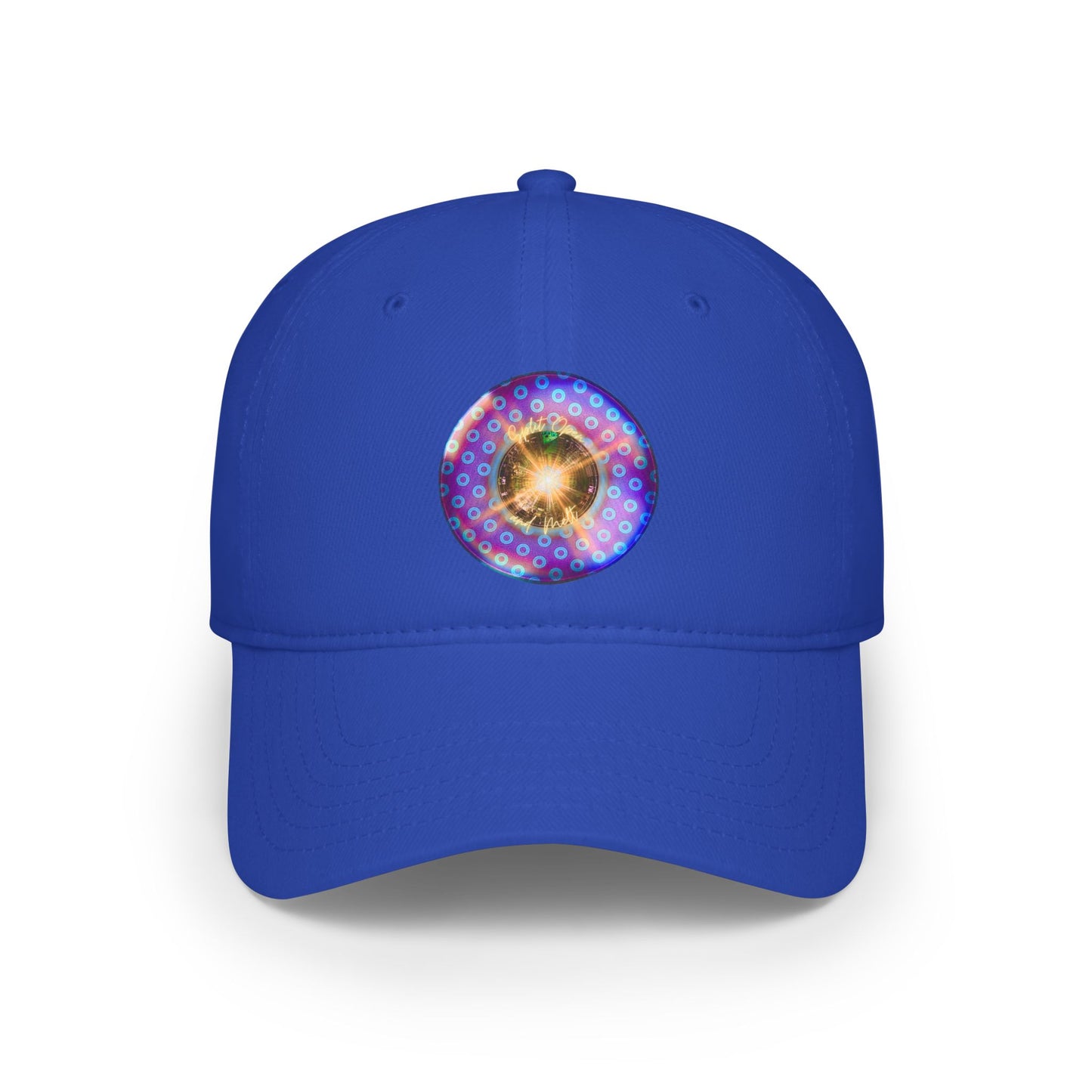 Lumpy Donut Baseball Cap - "Split Open Donuts" - paradoxical purple/light blue donut w/