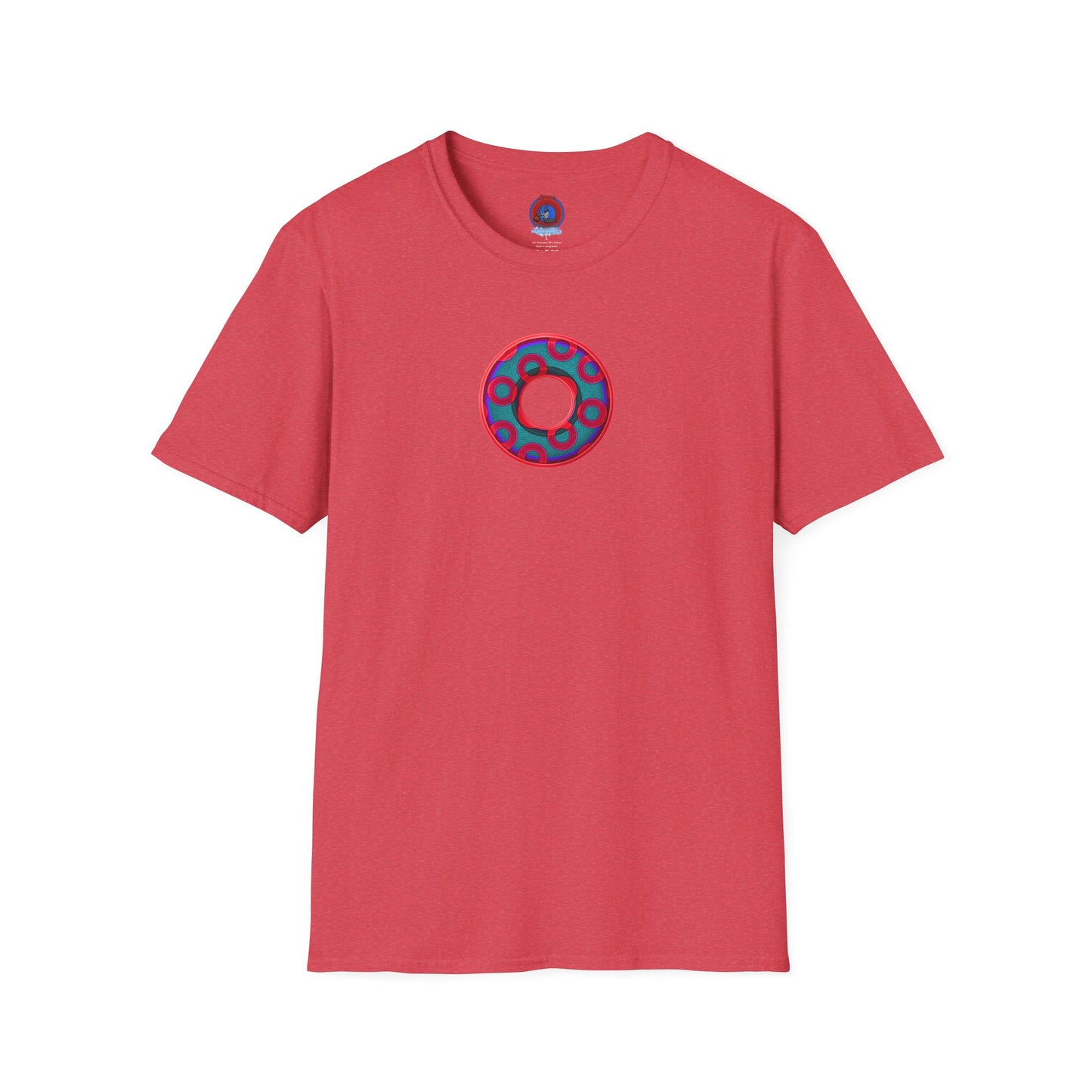 Plain Donuts/Unisex Soft-Style - "Plain Rustic Paradoxical Donuts" - red/steel blue donuts