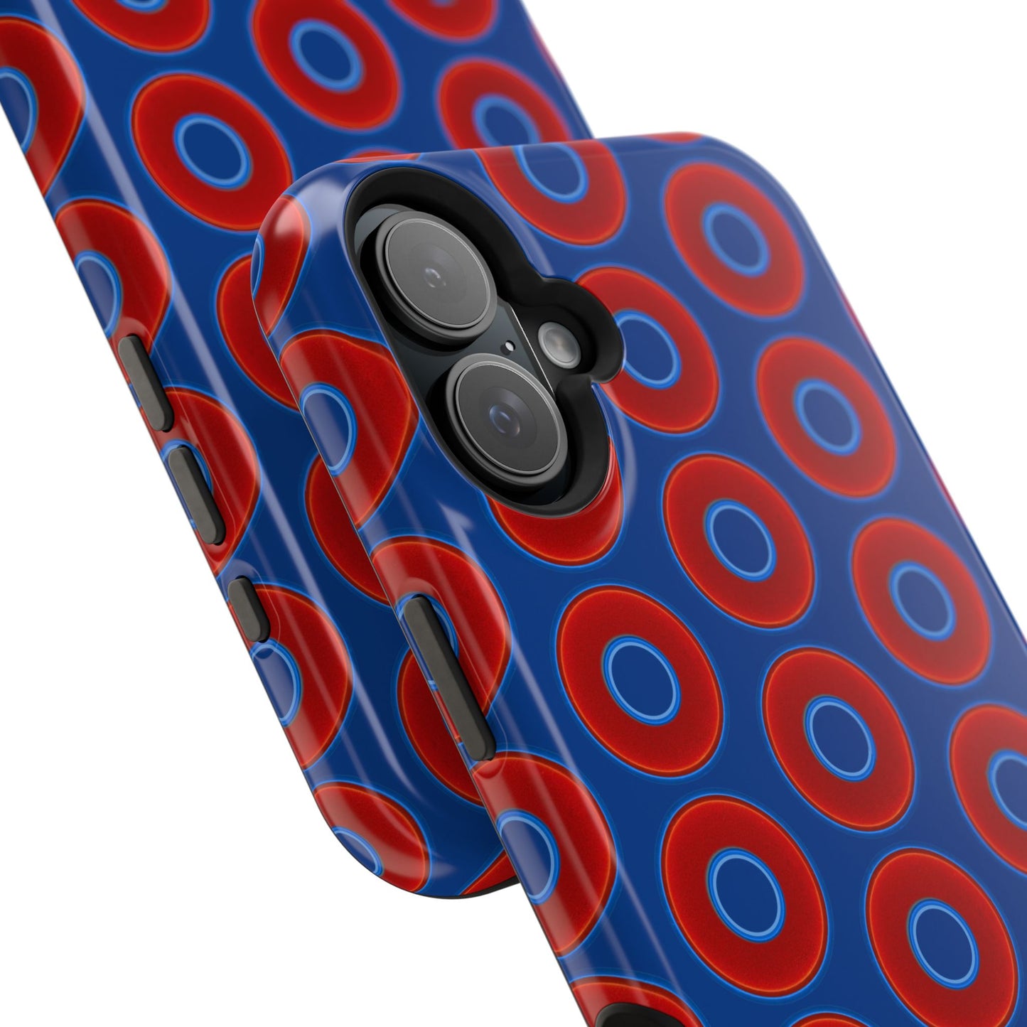 Magnetic Tough Donut Case - red vivid donut print w/dark blue background