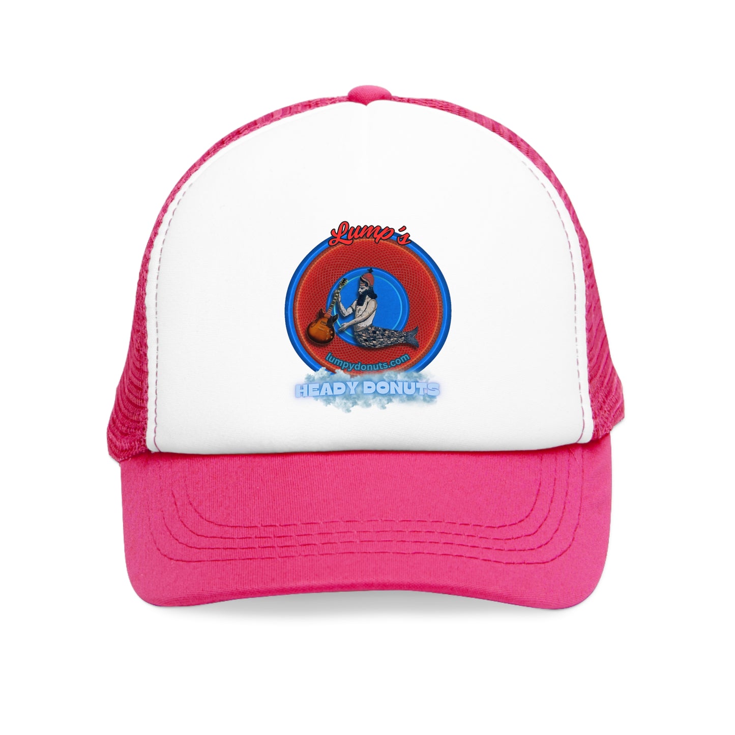 Lumpy Trucker Hat - "Lump the Lumpy Lumping Trucker" - logo - red donut