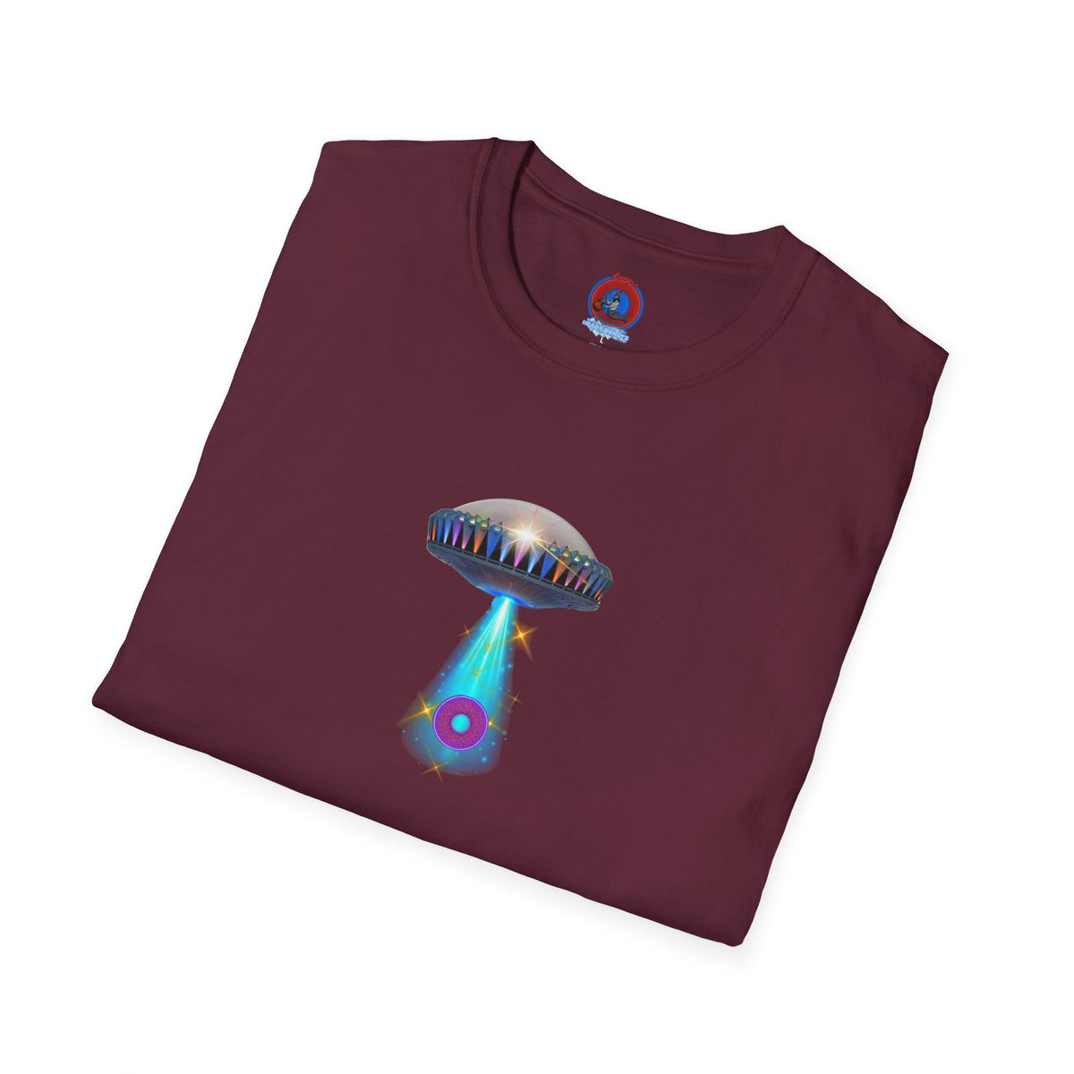 Classic Donut Tee - Unisex Soft-Style - "Donuts now Served on the Mothership" - series 1.0  - variant 6  - tractor-beamed donut