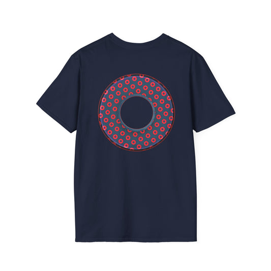 Plain Donuts/Unisex Soft-Style - "Plain Electric Paradoxical Donuts" - navy blue/red donuts