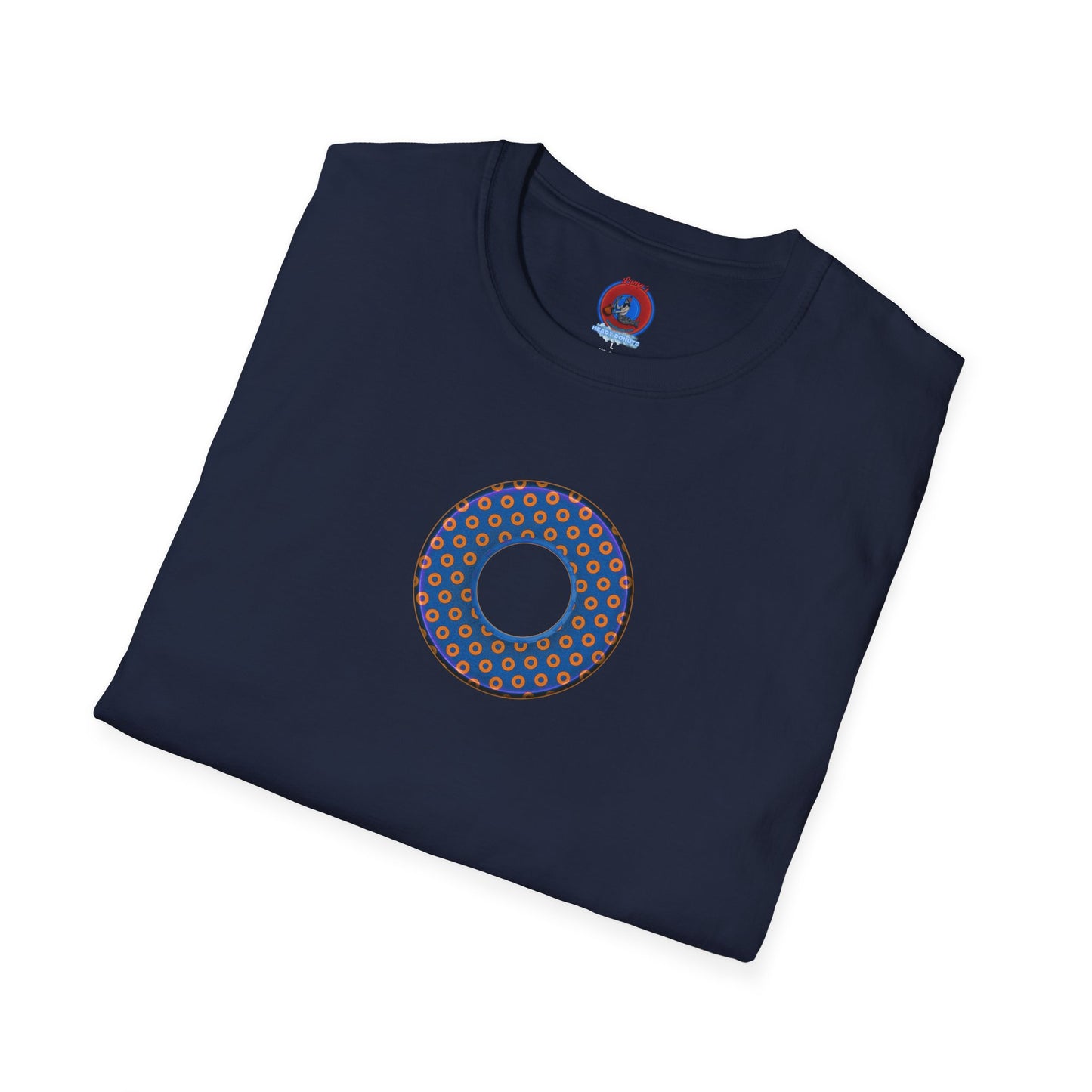 Plain Donuts/Unisex Soft-Style - "Plain Electric Paradoxical Donuts" - orange/blue donuts