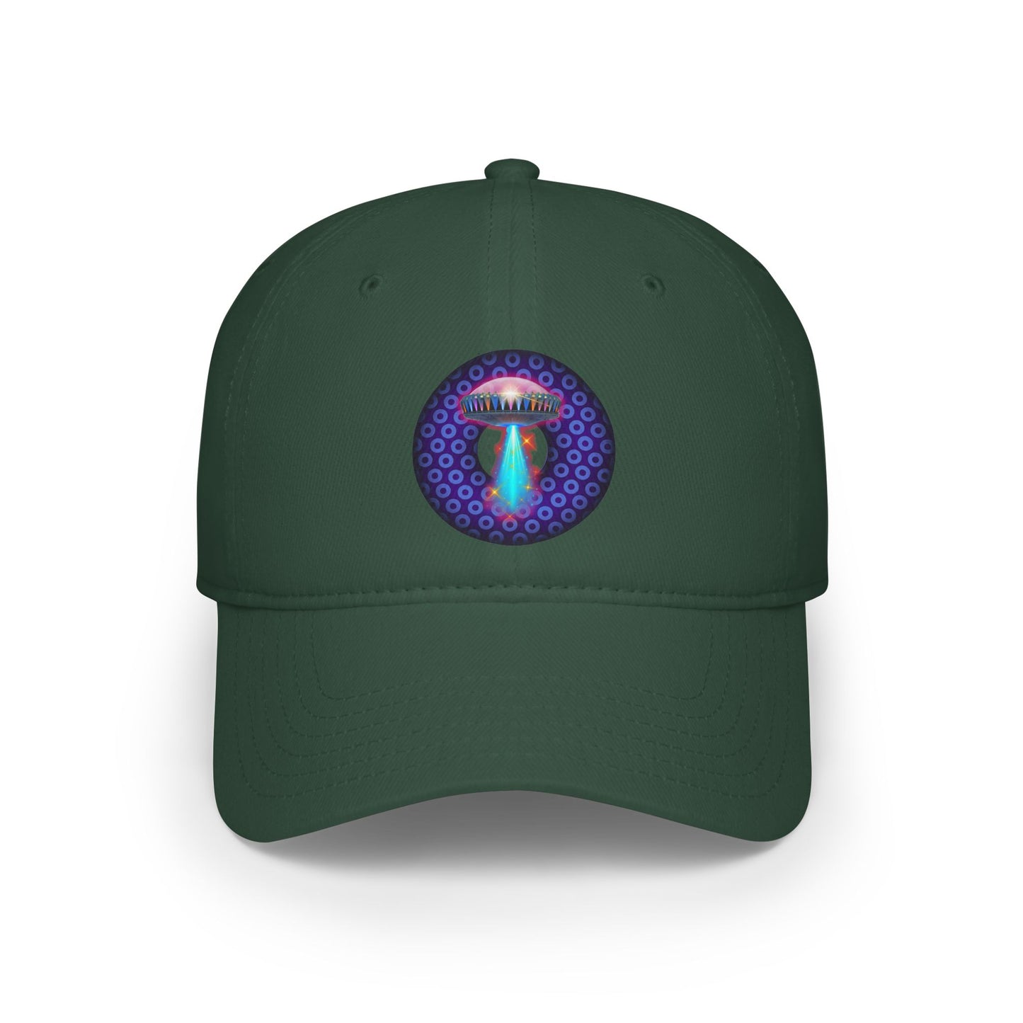 Lumpy Donut Baseball Cap - "They Serve Donuts on the Mothership Now" - variant 4 - purple/blue paradoxical donut w/