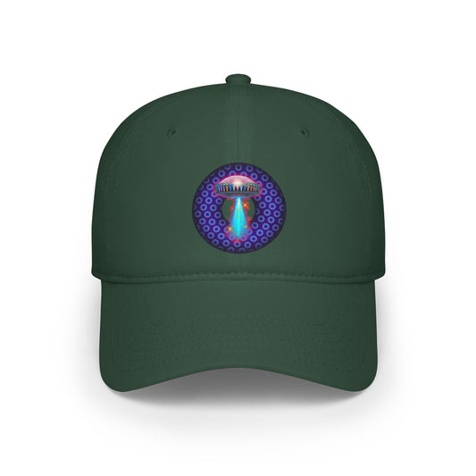 Lumpy Donut Baseball Cap - "They Serve Donuts on the Mothership Now" - variant 4 - purple/blue paradoxical donut w/