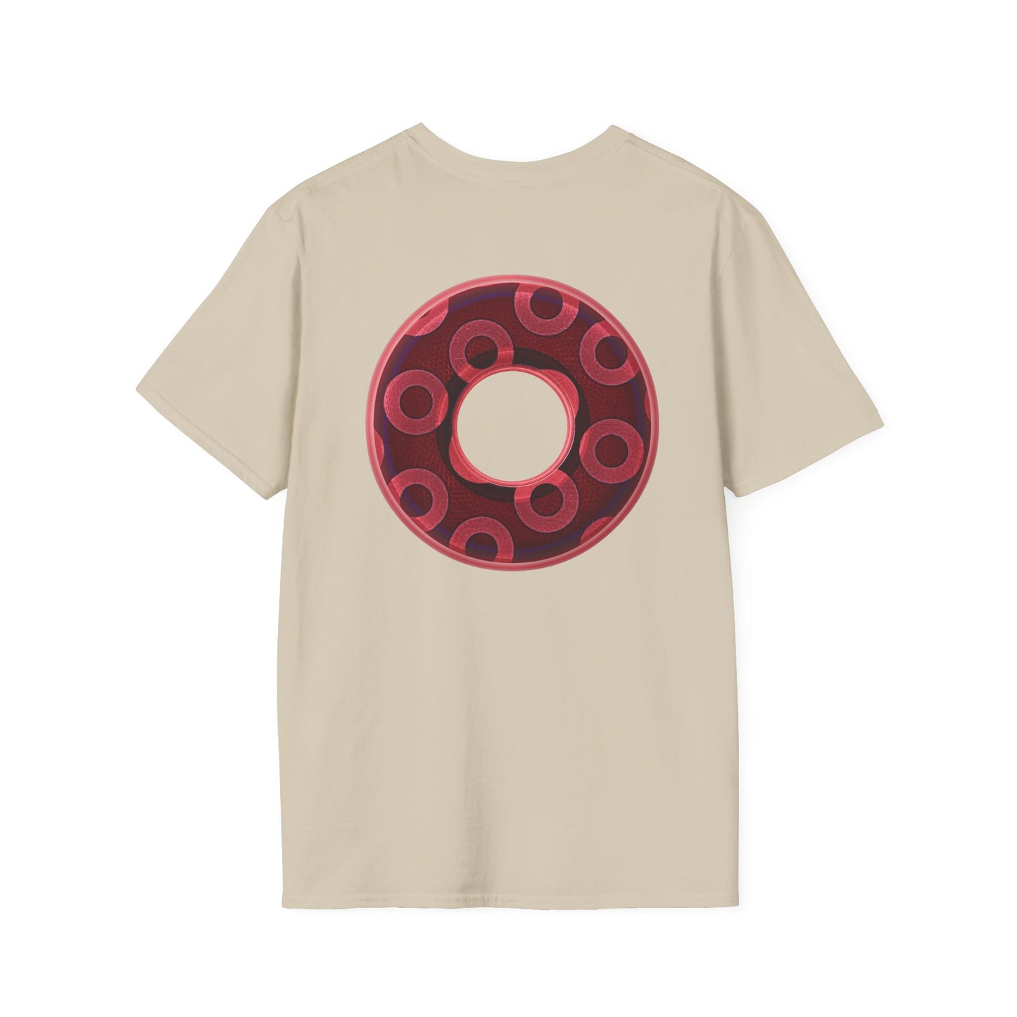 Plain Donuts/Unisex Soft-Style - "Plain Rustic Paradoxical Donuts" - magenta/burgundy donuts