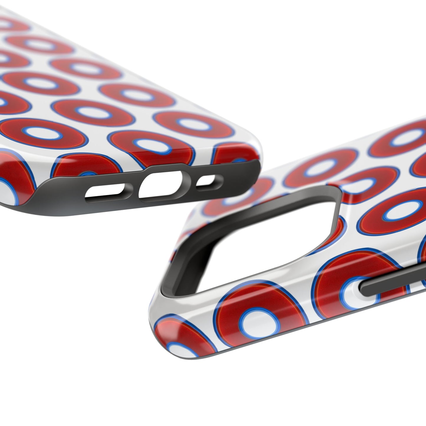 Impact-Resistant Lumpy Donut Case - red vivid donut print w/white background