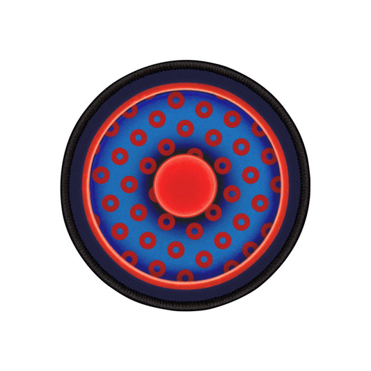 Iron-On Donut Patch - "Plain Traditional Paradoxical Donut Patch" - traditional paradoxical blue/red donut - variant 3