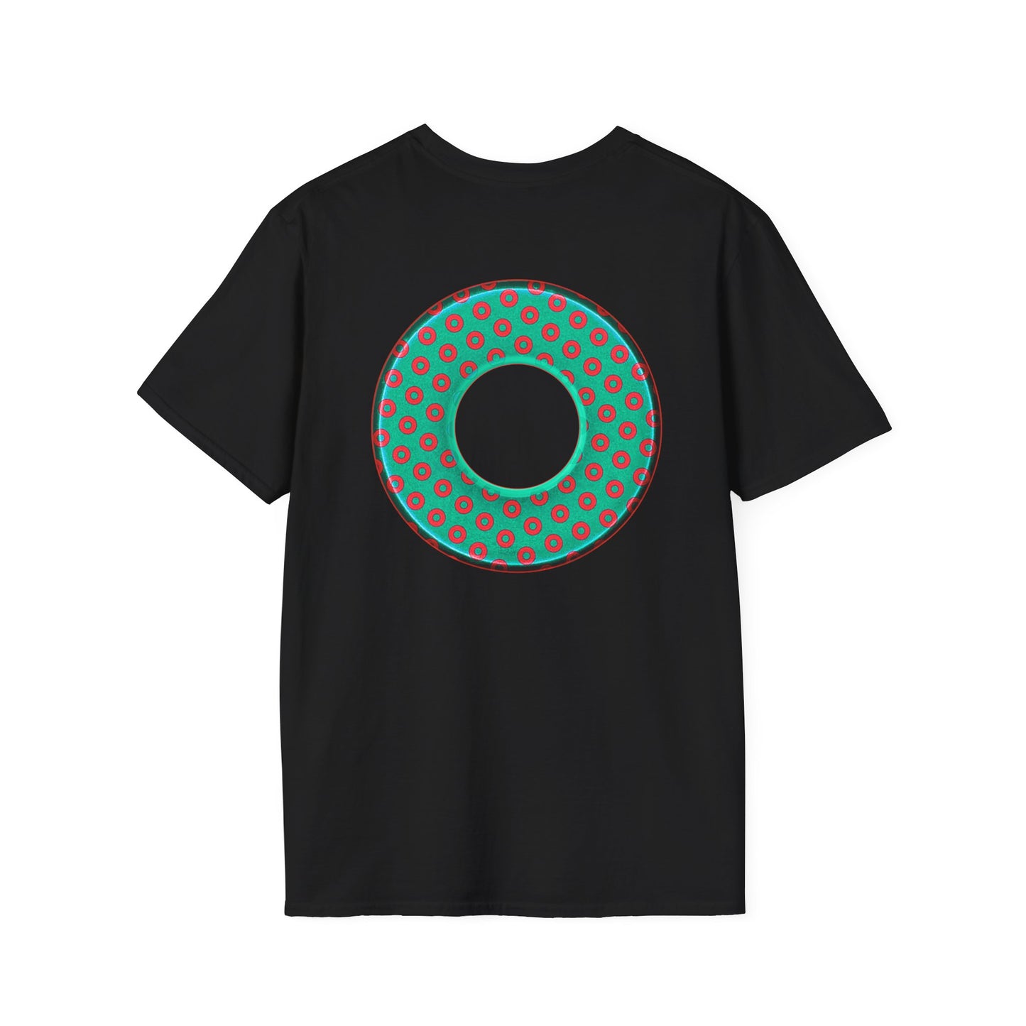 Plain Donuts/Unisex Soft-Style - "Plain Electric Paradoxical Donuts" - light green/red donuts
