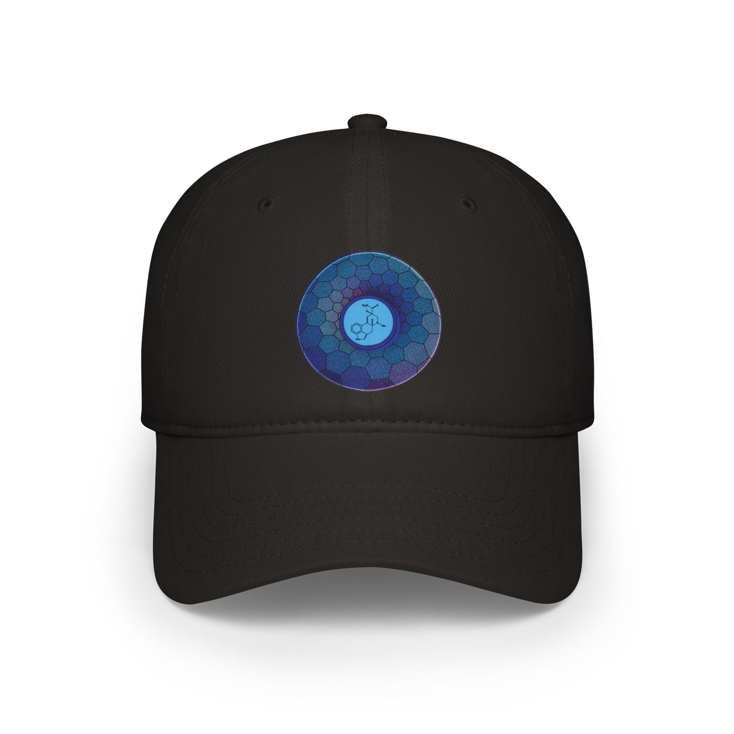 Lumpy Donut Baseball Cap - "Dr. Albert Hofmann" - variant 2 - blue hexadonut w/