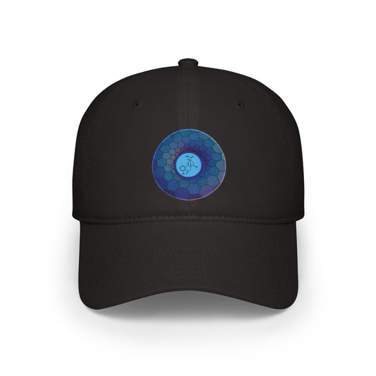 Lumpy Donut Baseball Cap - "Dr. Albert Hofmann" - variant 2 - blue hexadonut w/