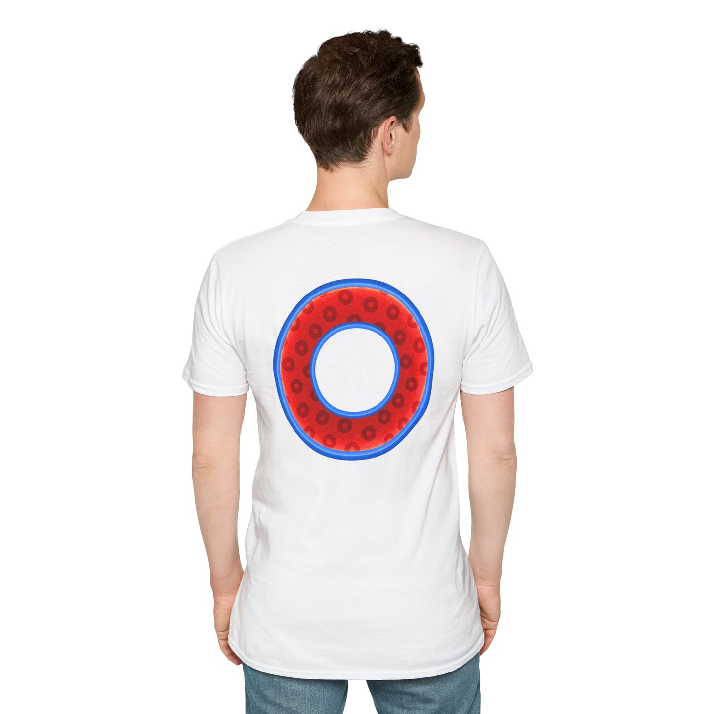 Plain Donuts/Unisex Soft-Style - "Plain Wide Mouthed Paradoxical Donuts" - red/medium royal blue donuts