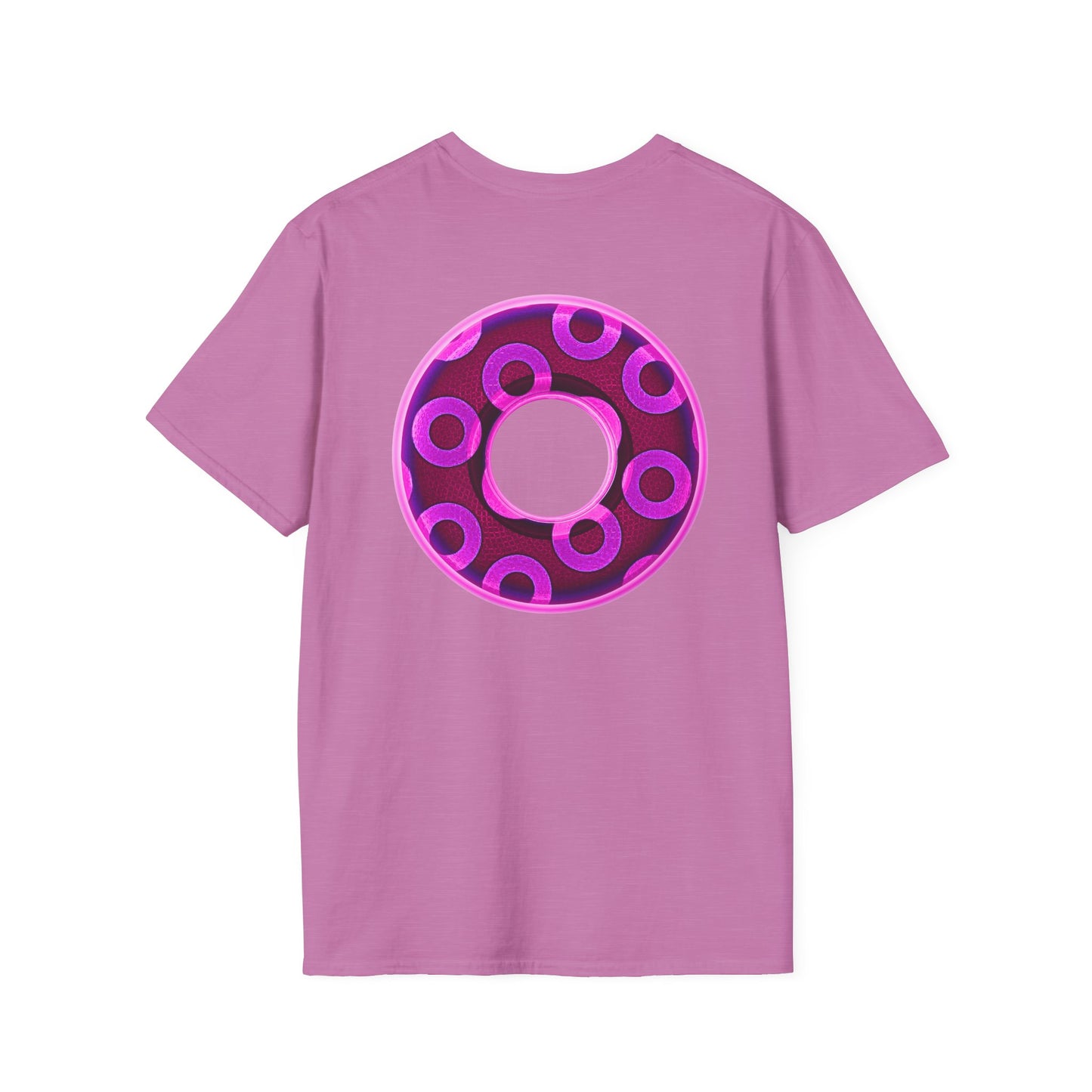 Plain Donuts/Unisex Soft-Style - "Plain Rustic Paradoxical Donuts" - magenta/burgundy donuts