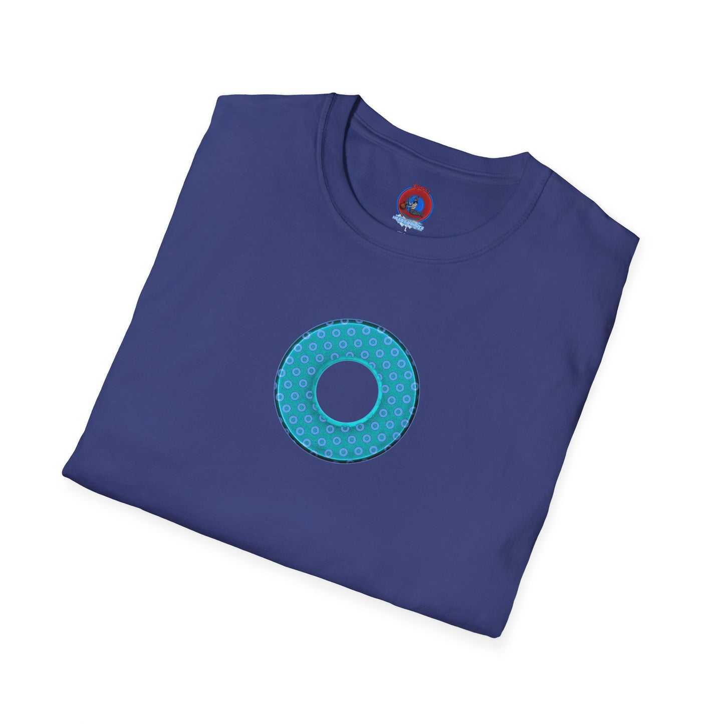 Plain Donuts/Unisex Soft-Style - "Plain Electric Paradoxical Donuts" - light teal/purple donuts