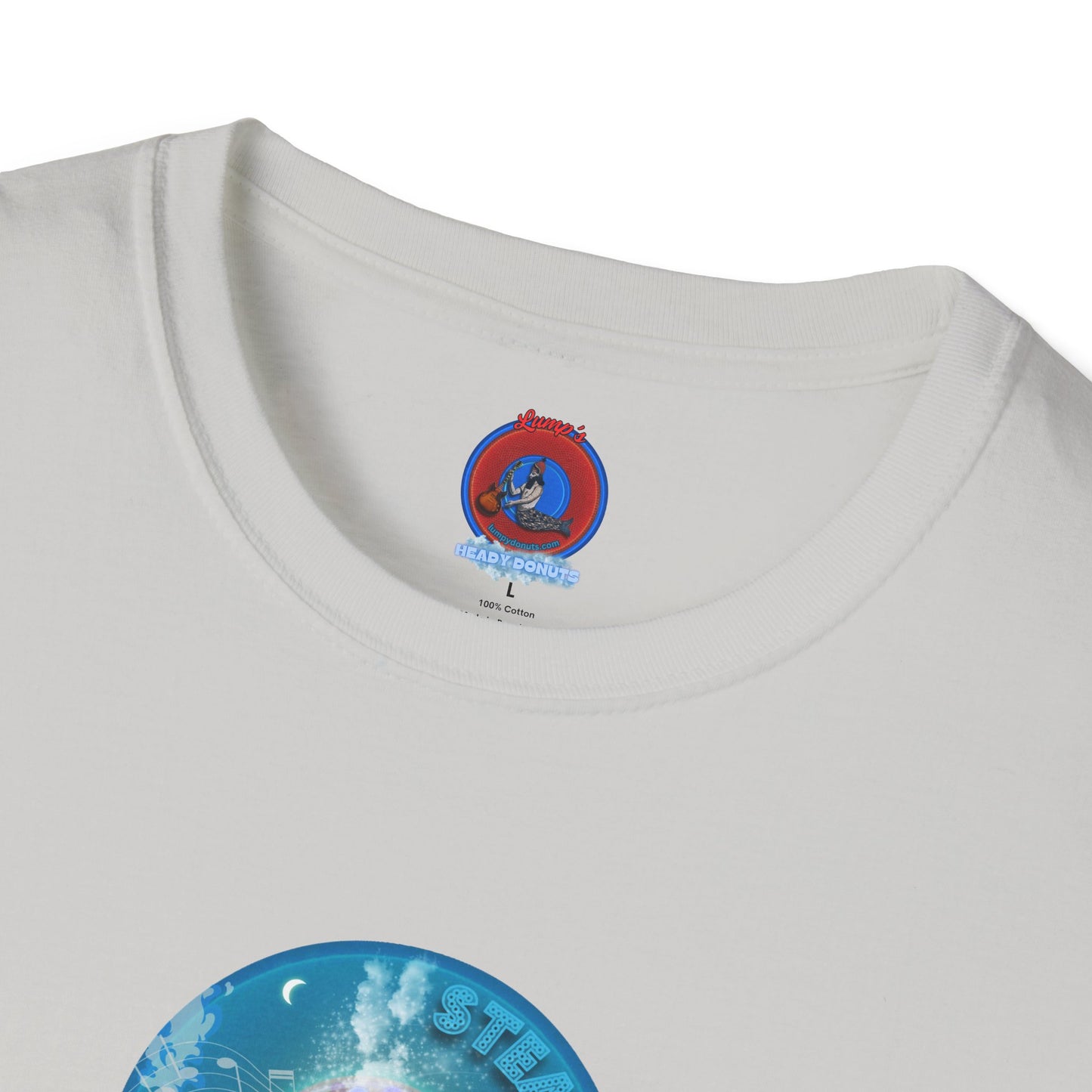 Classic Donut Tee - Unisex Soft-Style - "Steaming Fresh Donuts" - series 1.0 - vivid blue donut