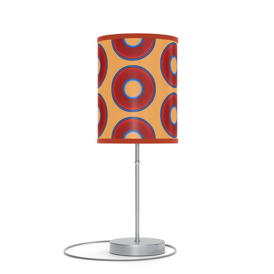 Lumpy Accent Lamps - red vivid donuts w/creamsicle orange background
