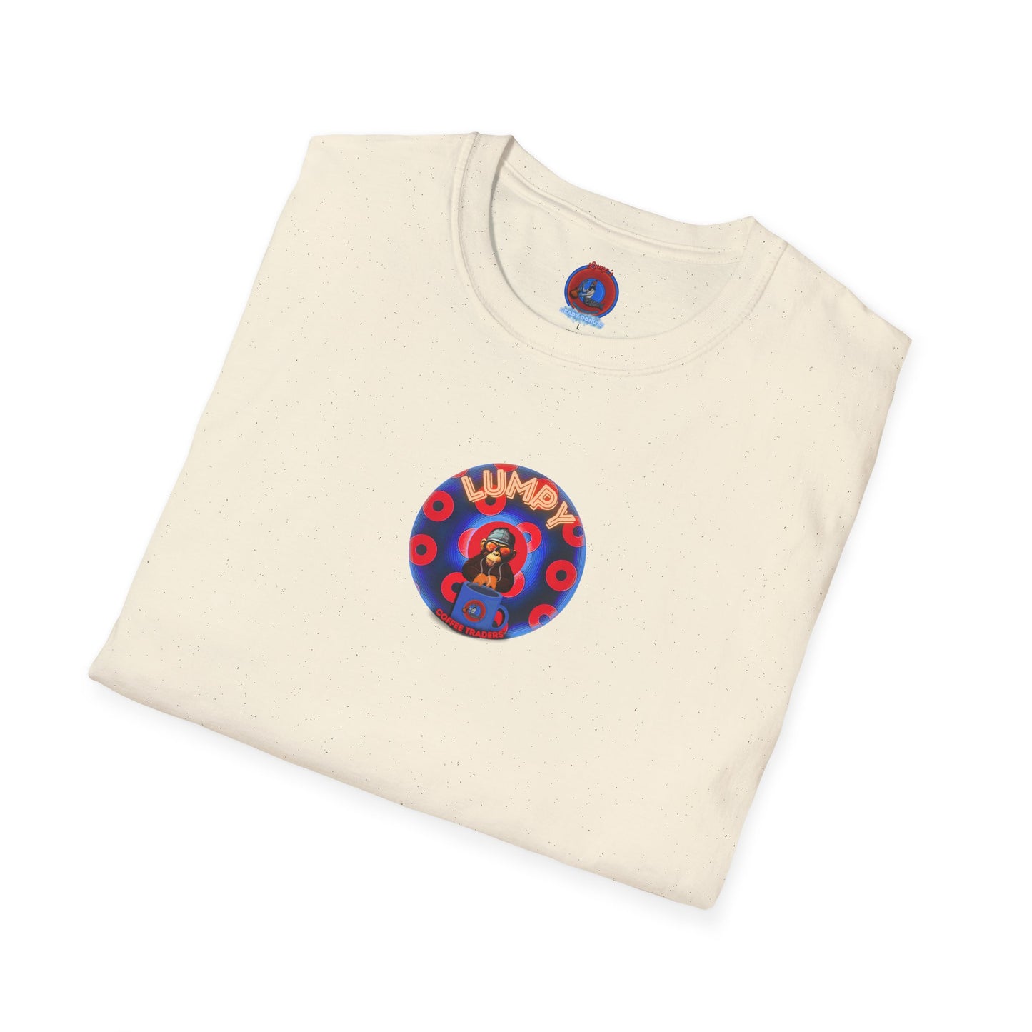 Coffee Traders Tee - Unisex Soft-Style - "Cat's Meow " - paradoxical donuts - variant 2 - logo front/cats back