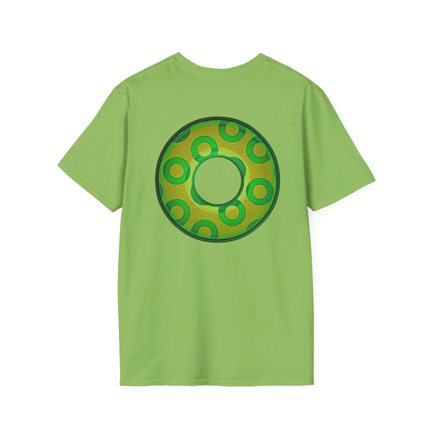 Plain Donuts/Unisex Soft-Style - "Plain Rustic Paradoxical Donuts" - gold/light green donuts