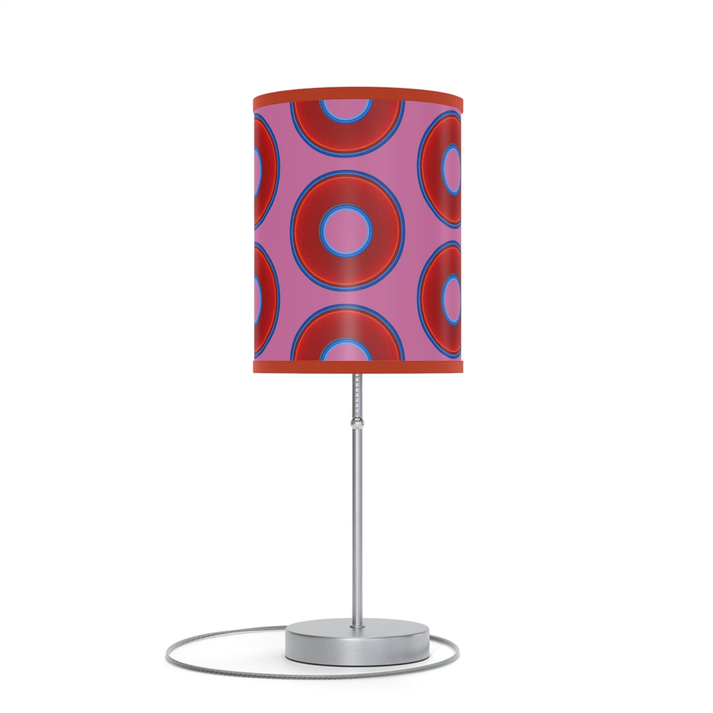Lumpy Accent Lamps - red vivid donuts w/pink background