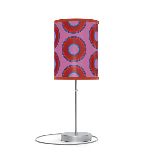 Lumpy Accent Lamps - red vivid donuts w/pink background