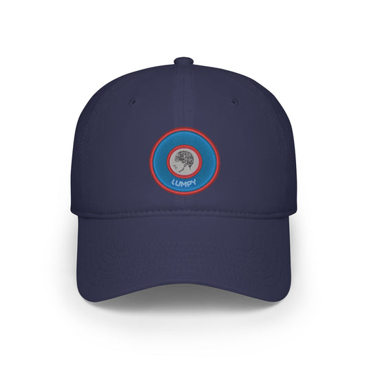 Lumpy Donut Baseball Cap - "Carini's Lumpy Donut" - variant 2 - rustic blue donut w/
