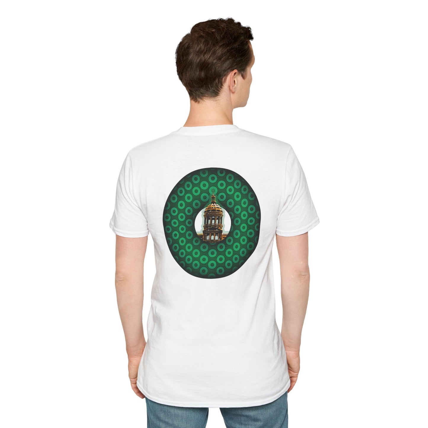Classic Donut Tee - "Save Mondegreen City Hall Clock Tower" - paradox donut - series 1.0 - variant 2 - green donut