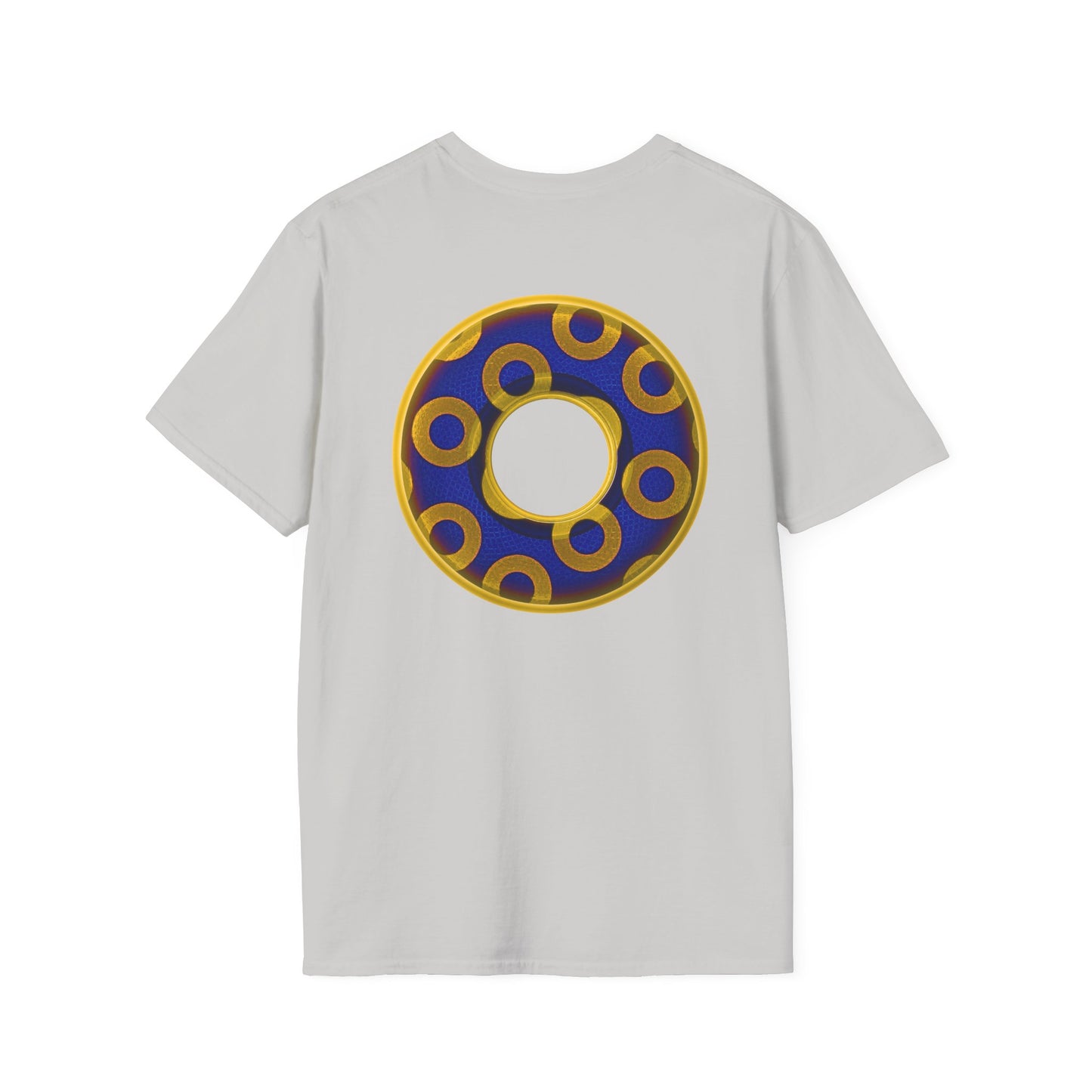 Plain Donuts/Unisex Soft-Style - "Plain Rustic Paradoxical Donuts" - yellow/dark blue donuts