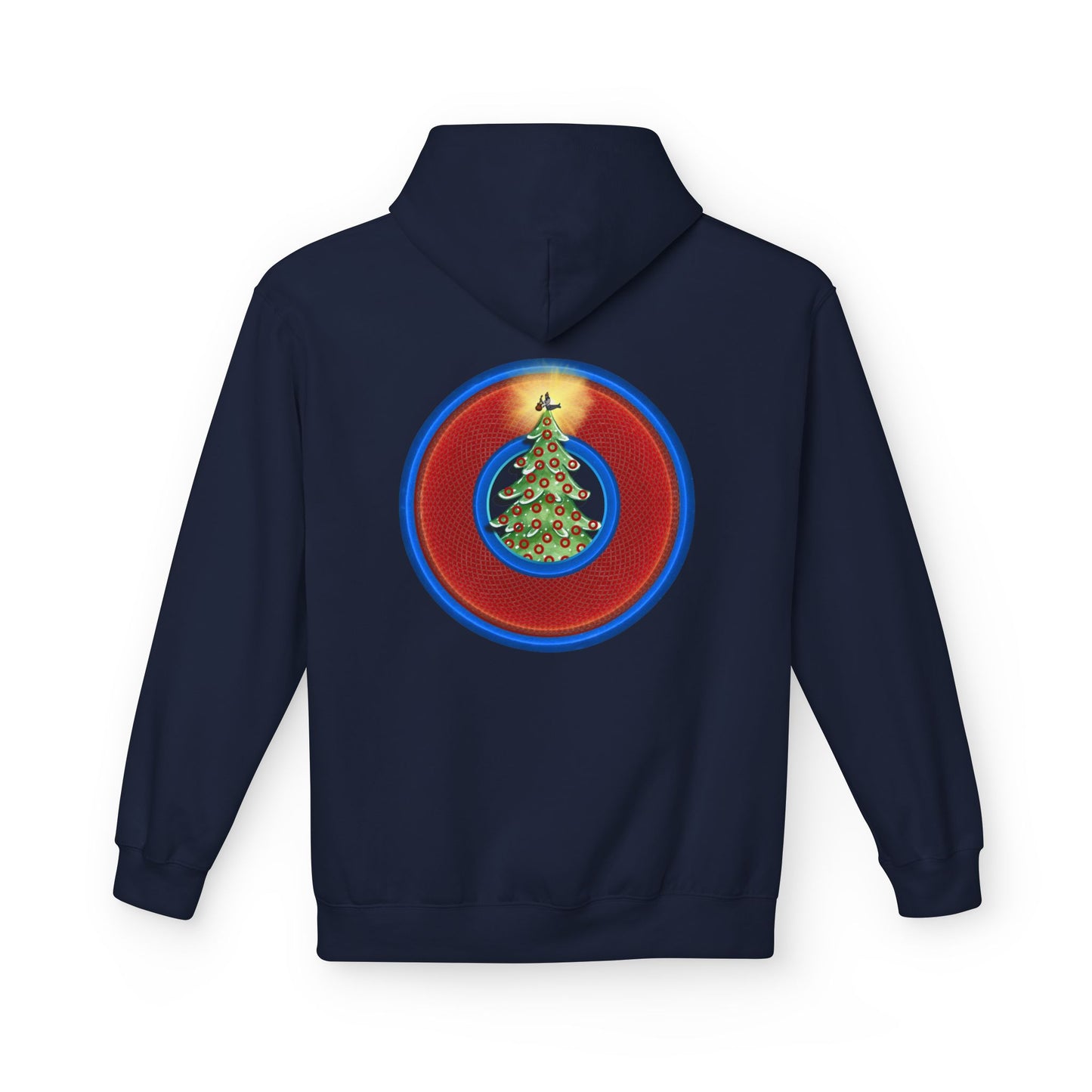 Fleece Harry Hoodies [Midweight Soft-style] - "It's Always Phishmas in Philly" - red rustic donut