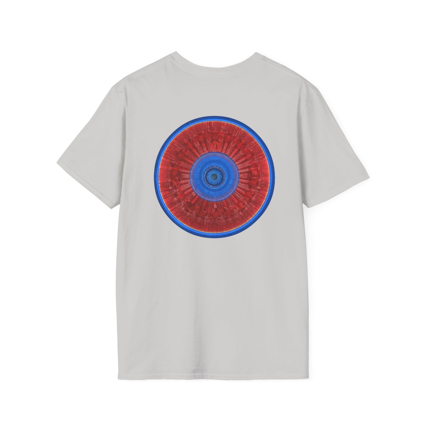Classic Donut Tee - Unisex Soft-Style - "Graphic Translation Tee Shirt" - vivid red/blue tube donut - variant 3