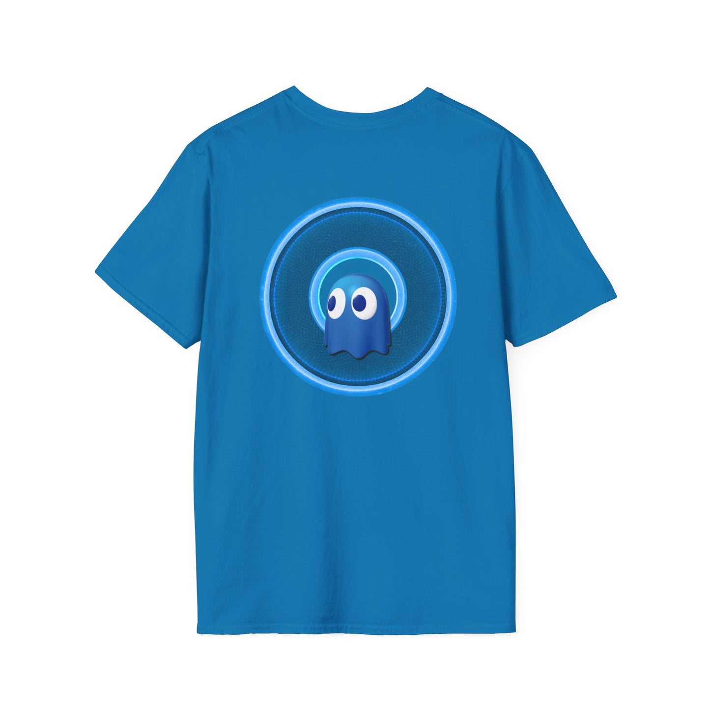 Classic Donut Tee - Unisex Soft-Style - "The Story of the Donut - a Ghostly Good Time" - variant 2 - blue/light blue rustic donut