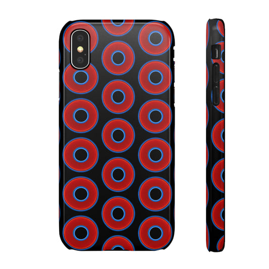 Lumpy Donut Snap Case - red vivid donut print w/black background
