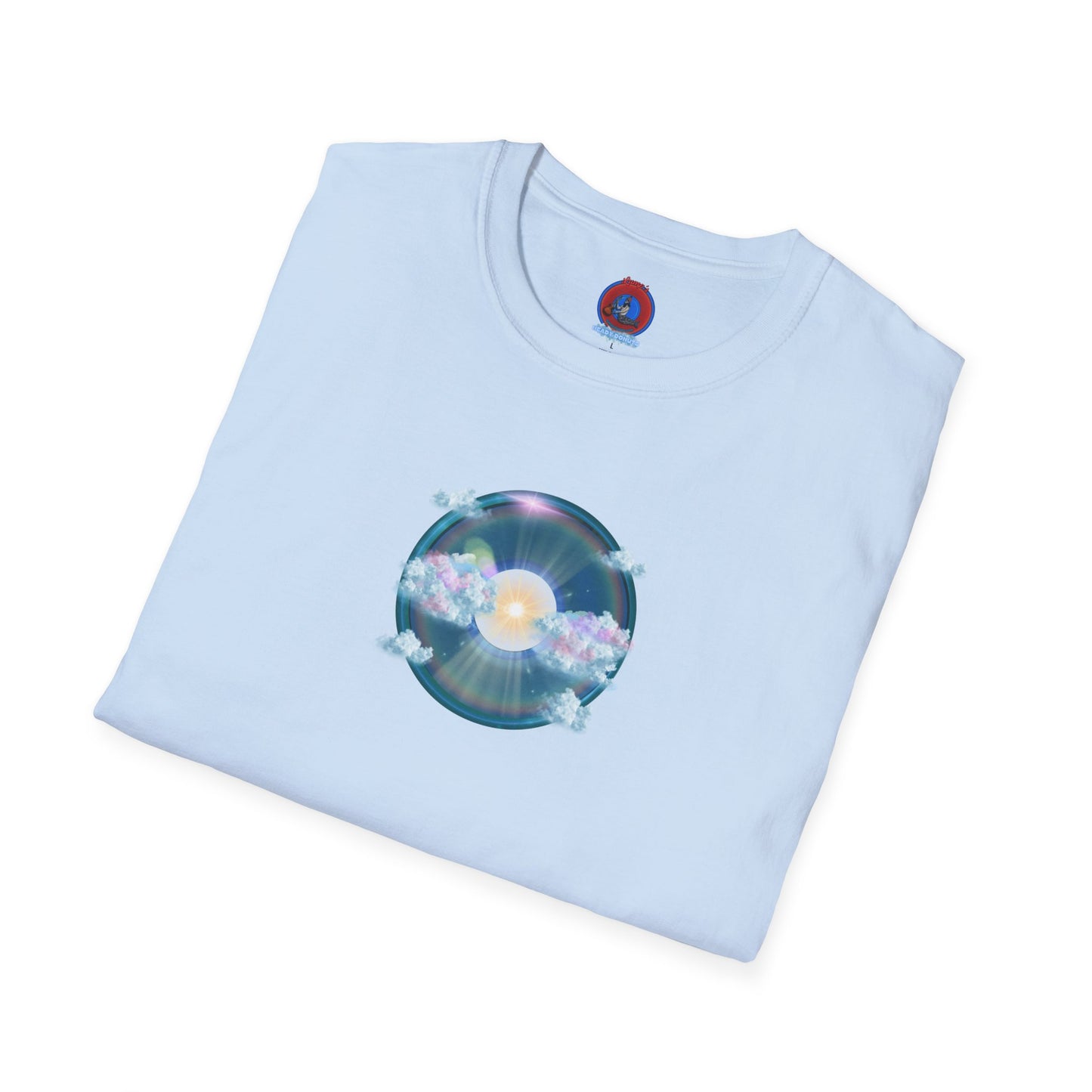 Classic Donut Tee - Unisex Soft-Style - "The Divided Donut" - vivid blue sky donut