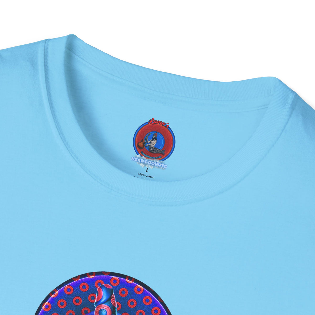 Classic Donut Tee - Unisex Soft-Style - "Sir Richard's Phamous Donut" - series 1.0  - variant 3 - red/blue paradox donut
