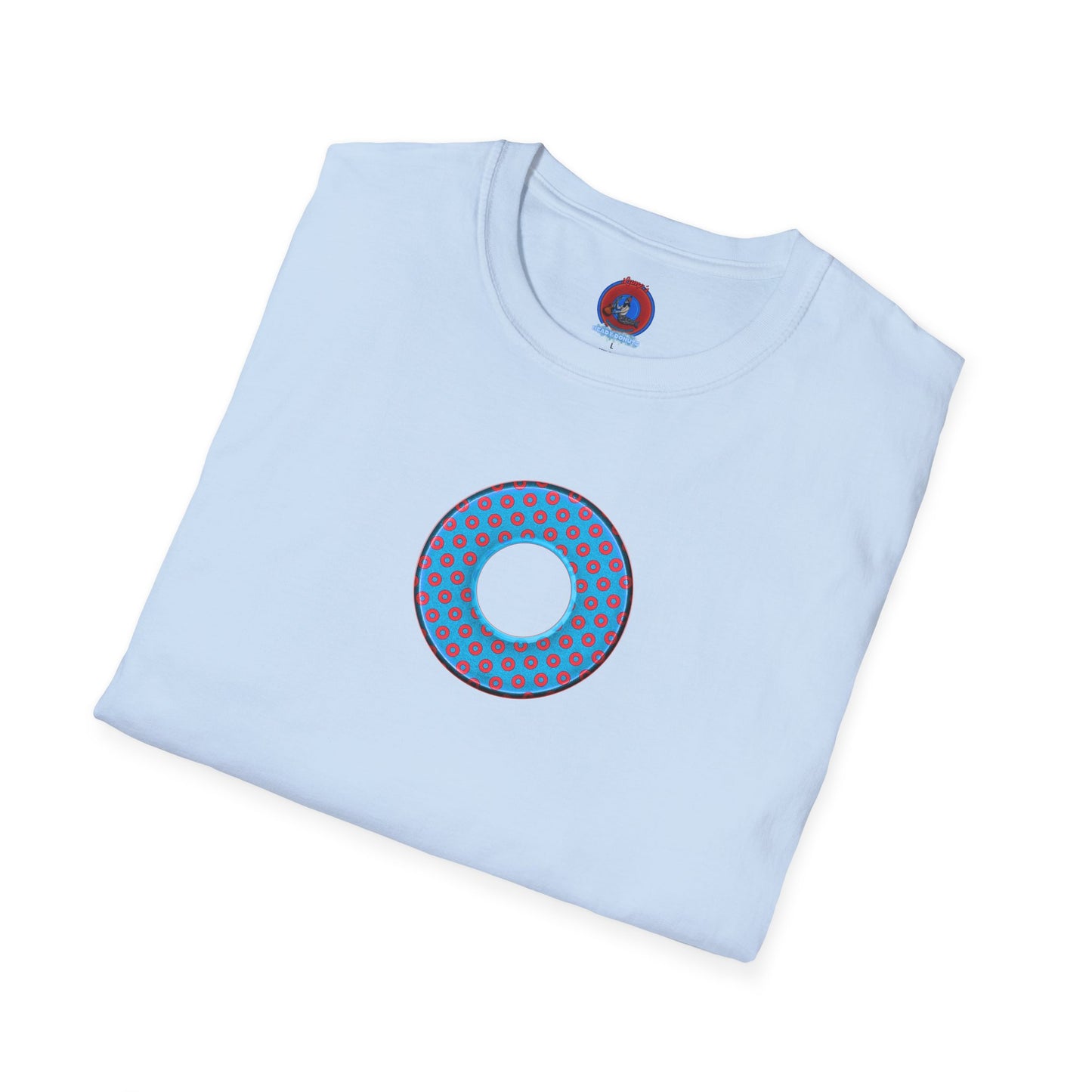 Plain Donuts/Unisex Soft-Style - "Plain Electric Paradoxical Donuts" - light blue/red donuts