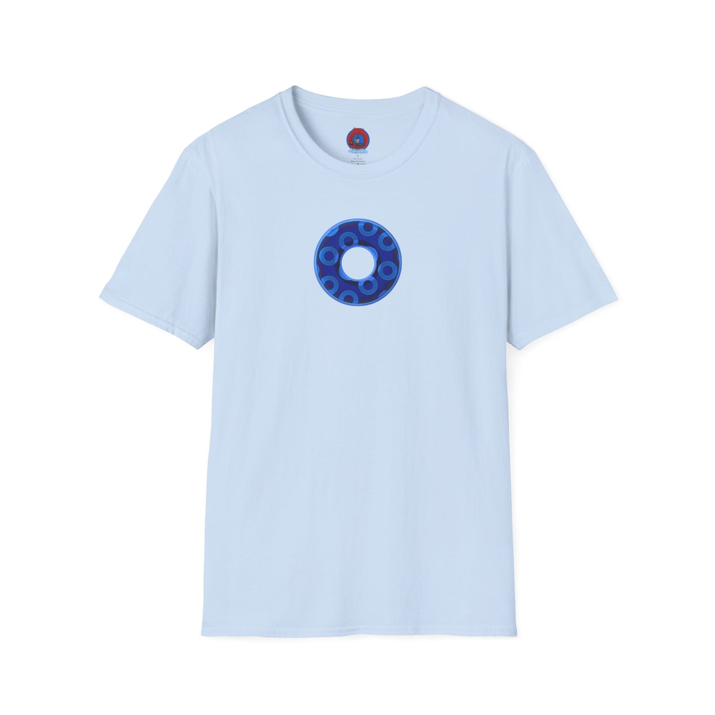 Plain Donuts/Unisex Soft-Style - "Plain Rustic Paradoxical Donuts" - Carolina blue/dark blue donuts