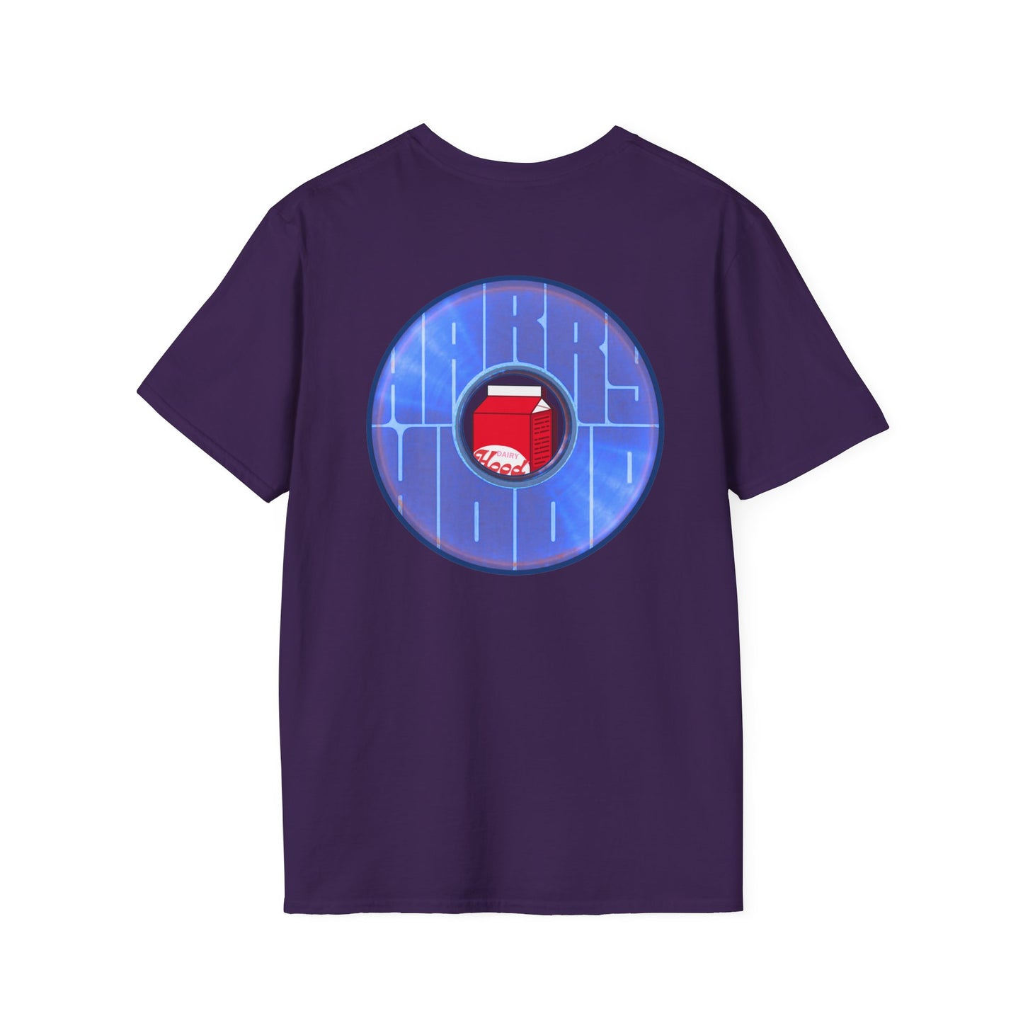 Classic Donut Tee - Unisex Soft-Style - "Harry Left His Shirt" - series 1.0  - variant 3 - purple/blue donut