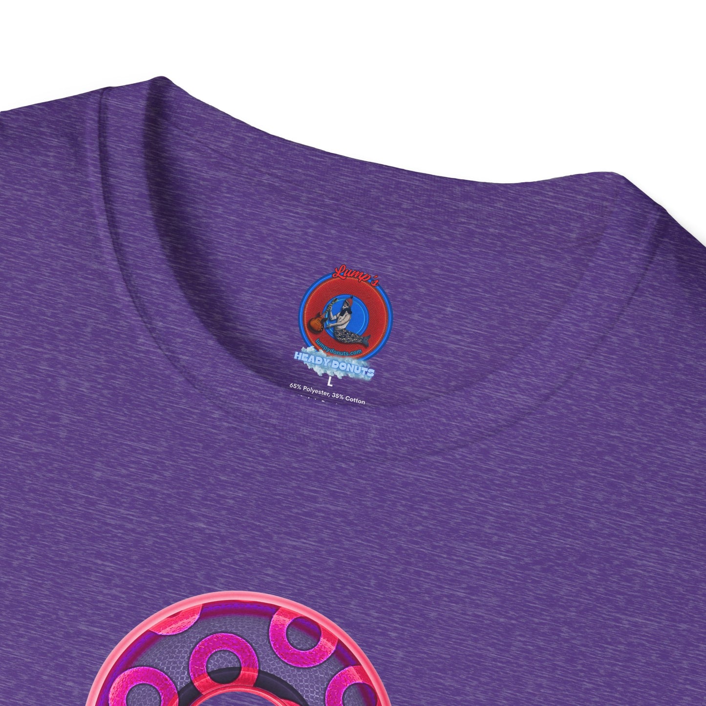 Plain Donuts/Unisex Soft-Style - "Plain Rustic Paradoxical Donuts" - magenta/dark purple donuts