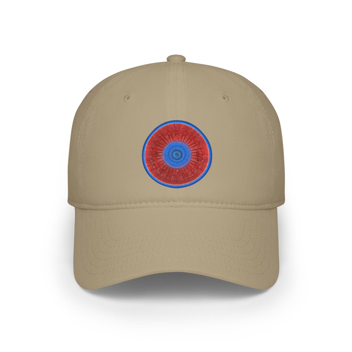 Lumpy Donut Baseball Cap - "Graphic Translation Donut Cap" - vivid red tube donut w/ - variant 1