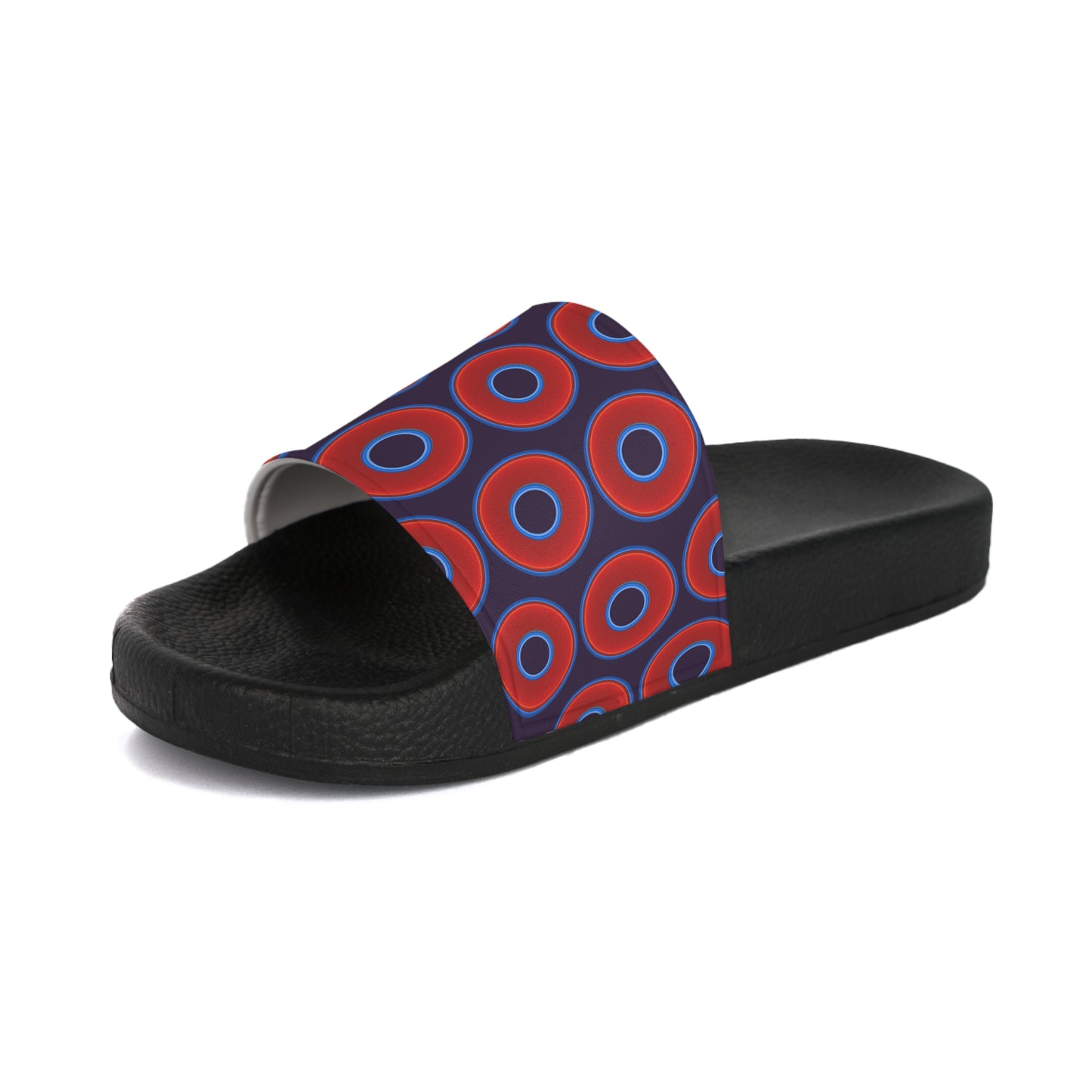 Lumpy Sandals - slip-ons - red vivid donuts w/midnight purple background