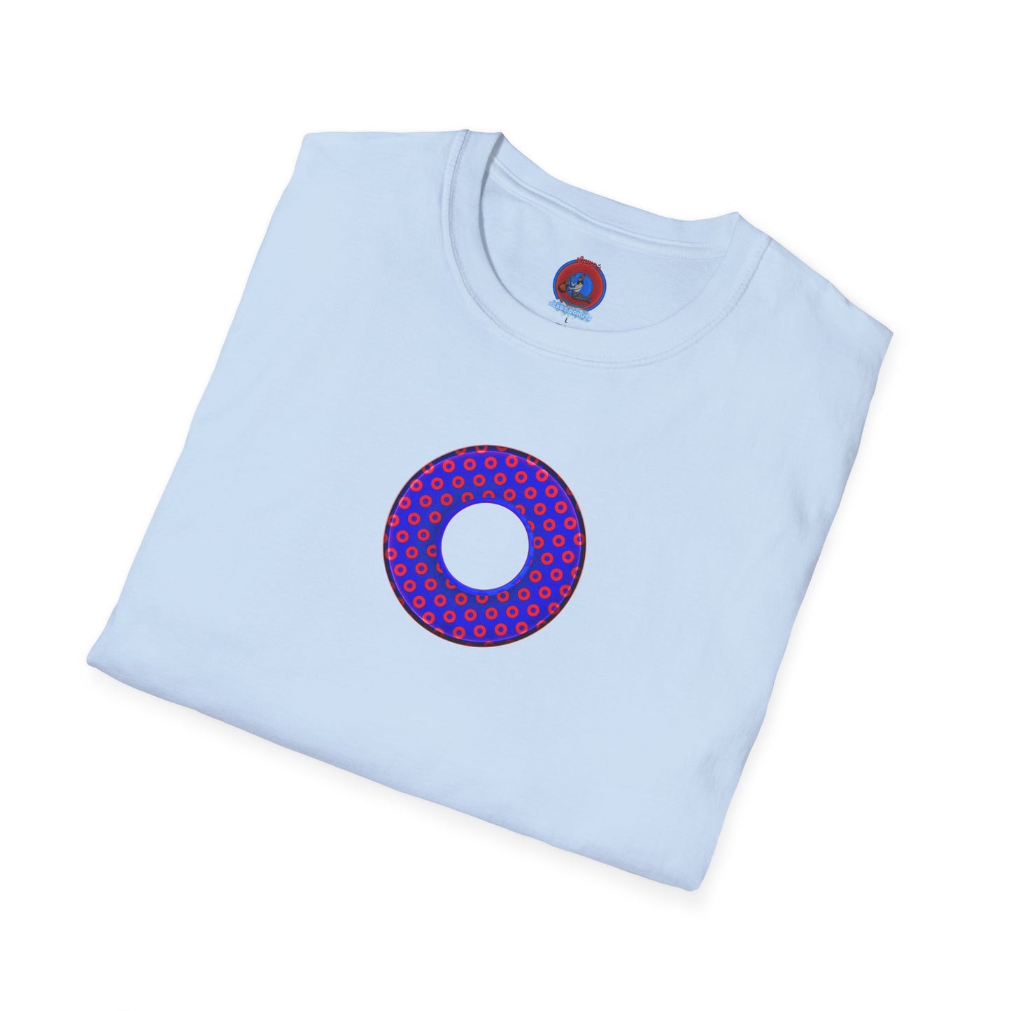 Plain Donuts/Unisex Soft-Style - "Plain Electric Paradoxical Donuts" - dark royal blue/red donuts