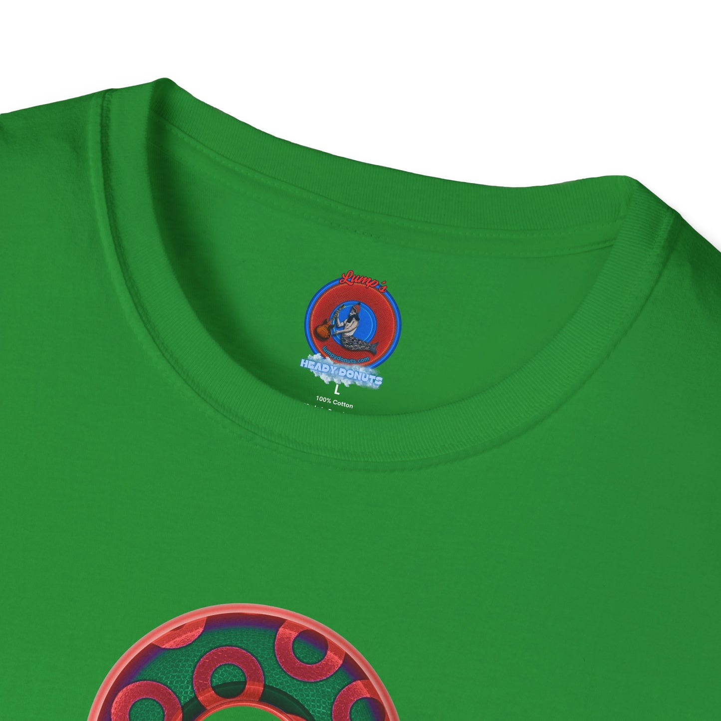 Plain Donuts/Unisex Soft-Style - "Plain Rustic Paradoxical Donuts" - green/red donuts
