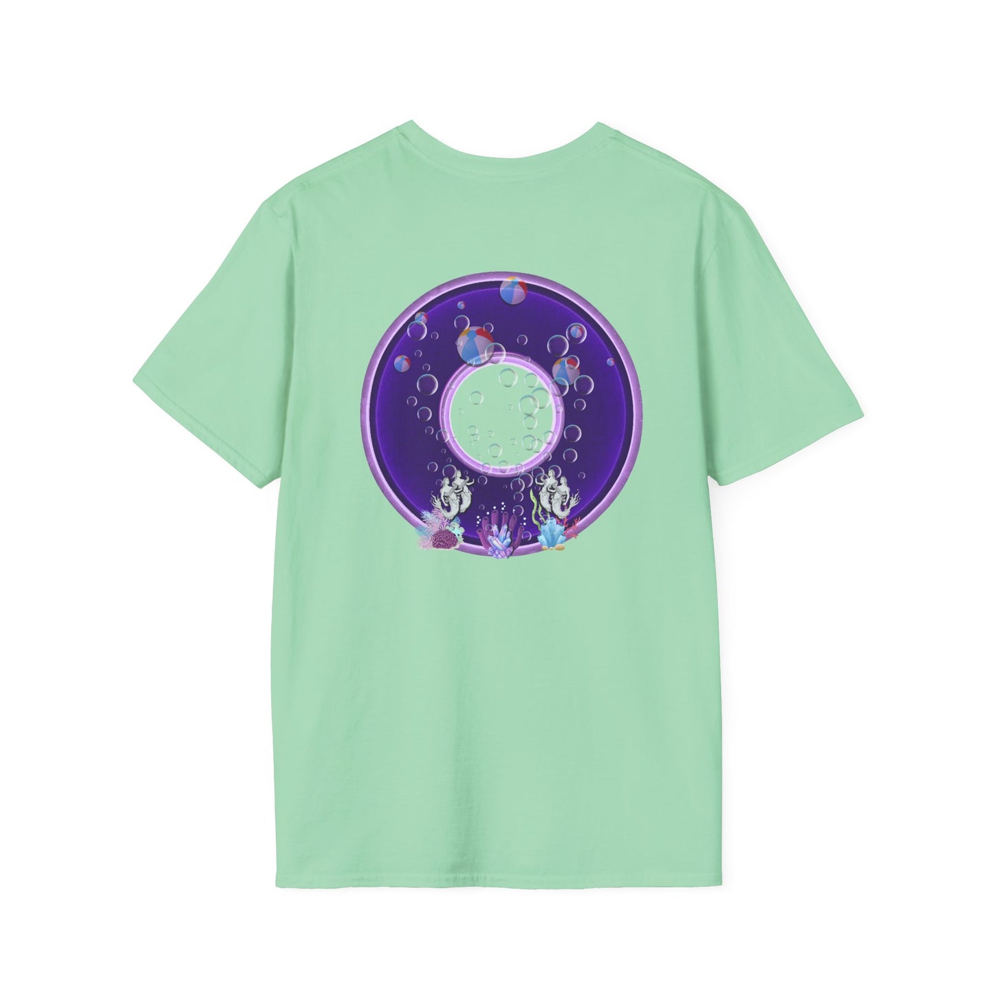 Classic Donut Tee - Unisex Soft-Style - "Sure That Sirens Made This Donut For Me" - vivid dark purple/light purple donut