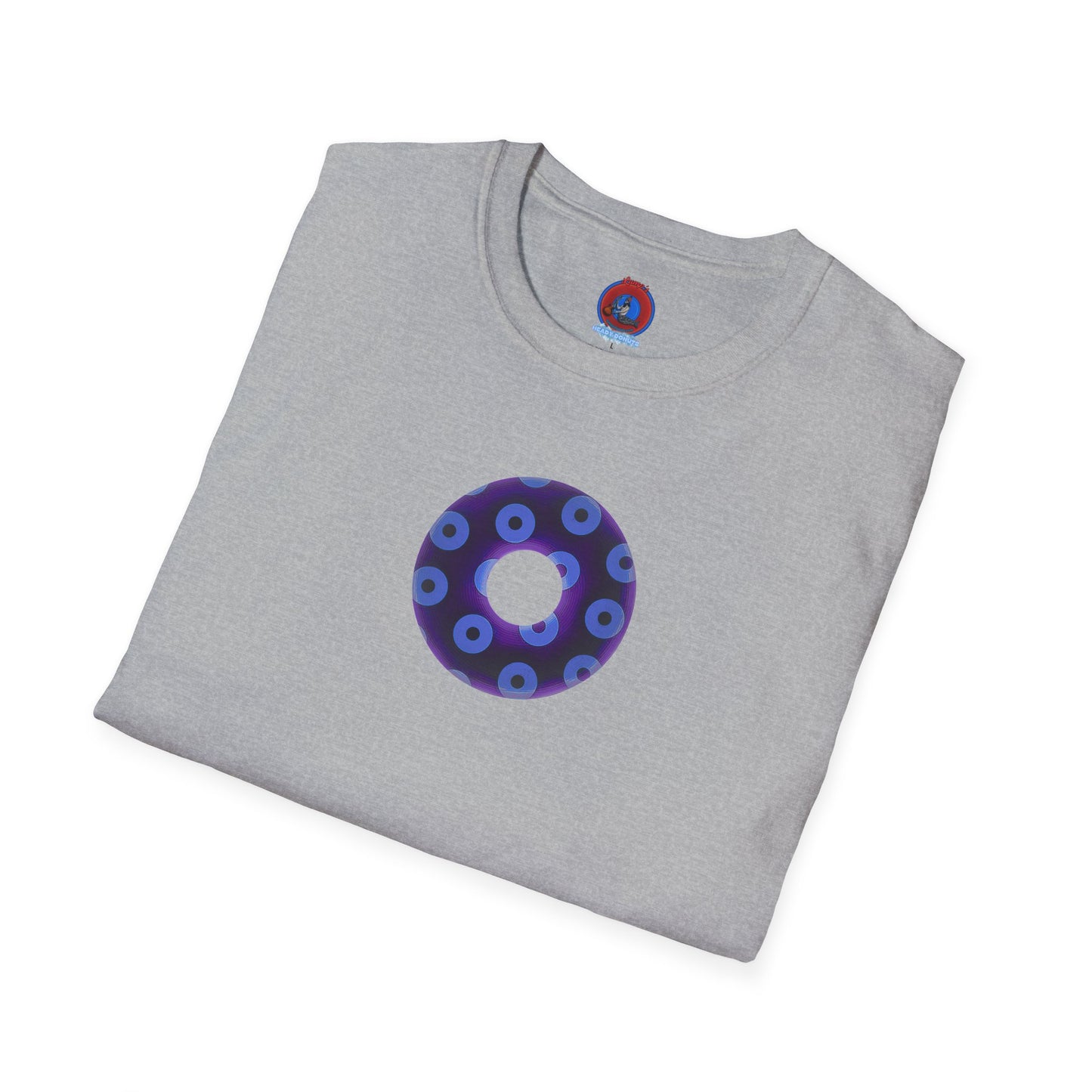 Plain Donuts/Unisex Soft-Style - "Plain Blimpy Paradoxical Donuts" - dark purple/Carolina blue donuts