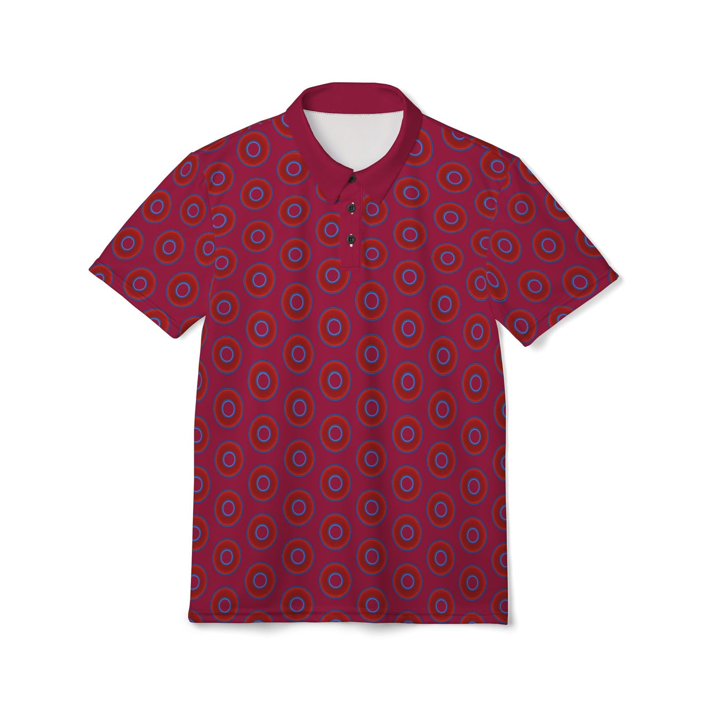 AOP Donut Polo - vivid donut print w/dark magenta background [unisex]