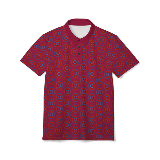 AOP Donut Polo - vivid donut print w/dark magenta background [unisex]