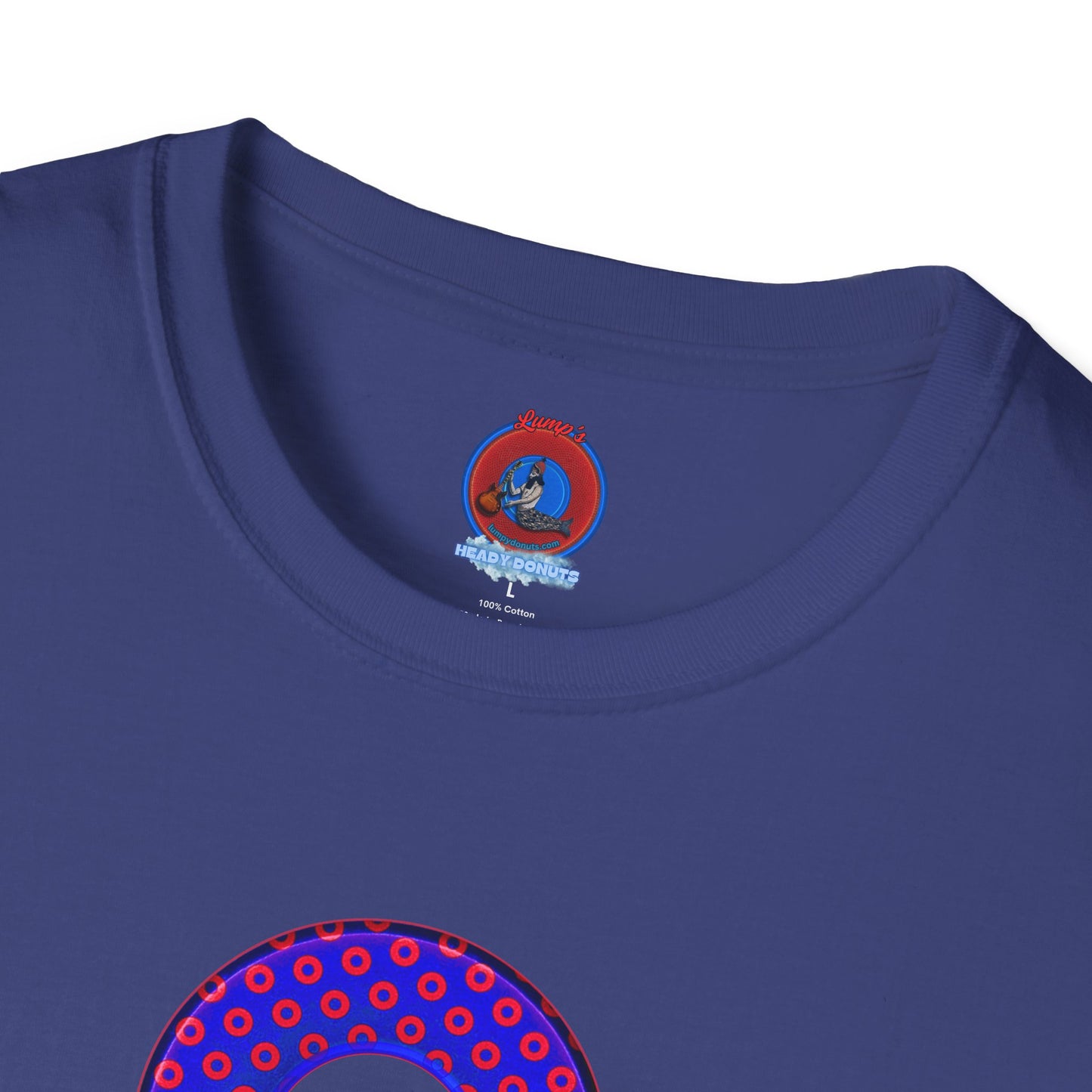 Plain Donuts/Unisex Soft-Style - "Plain Electric Paradoxical Donuts" - dark royal blue/red donuts