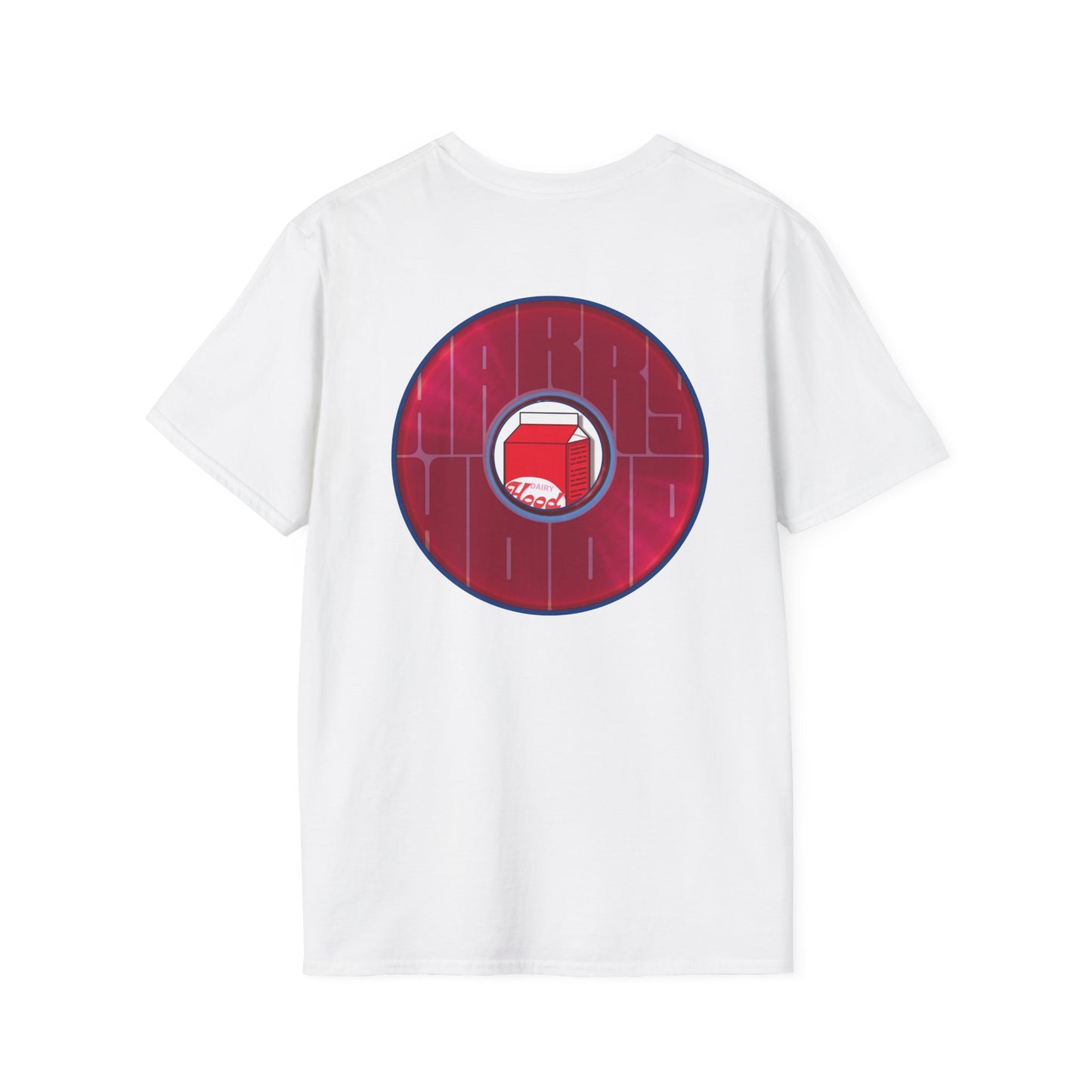 Classic Donut Tee - Unisex Soft-Style - "Harry Left His Shirt" - series 1.0  - variant 3 - red/magenta donut - w/milk