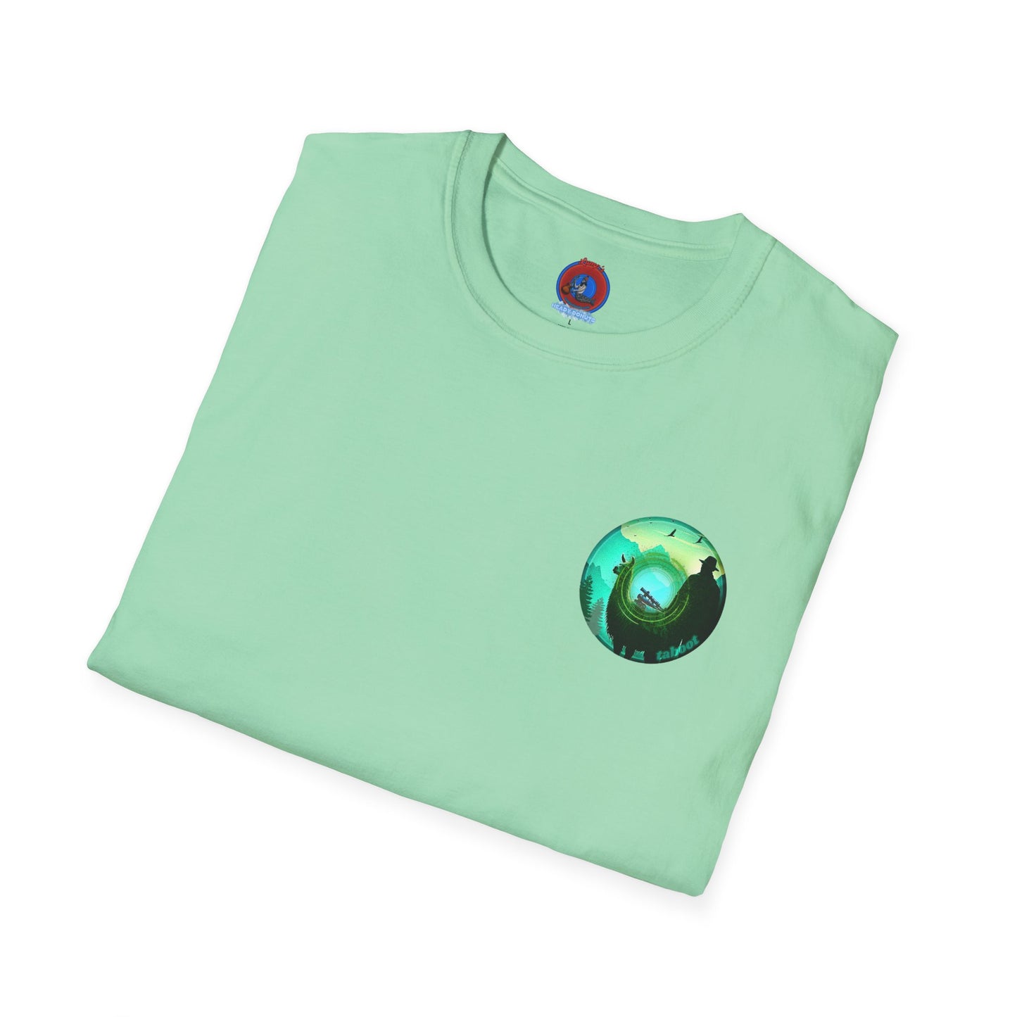 Classic Donut Tee - Unisex Soft-Style - "The Taboo(t) Donut" - green/picture donut