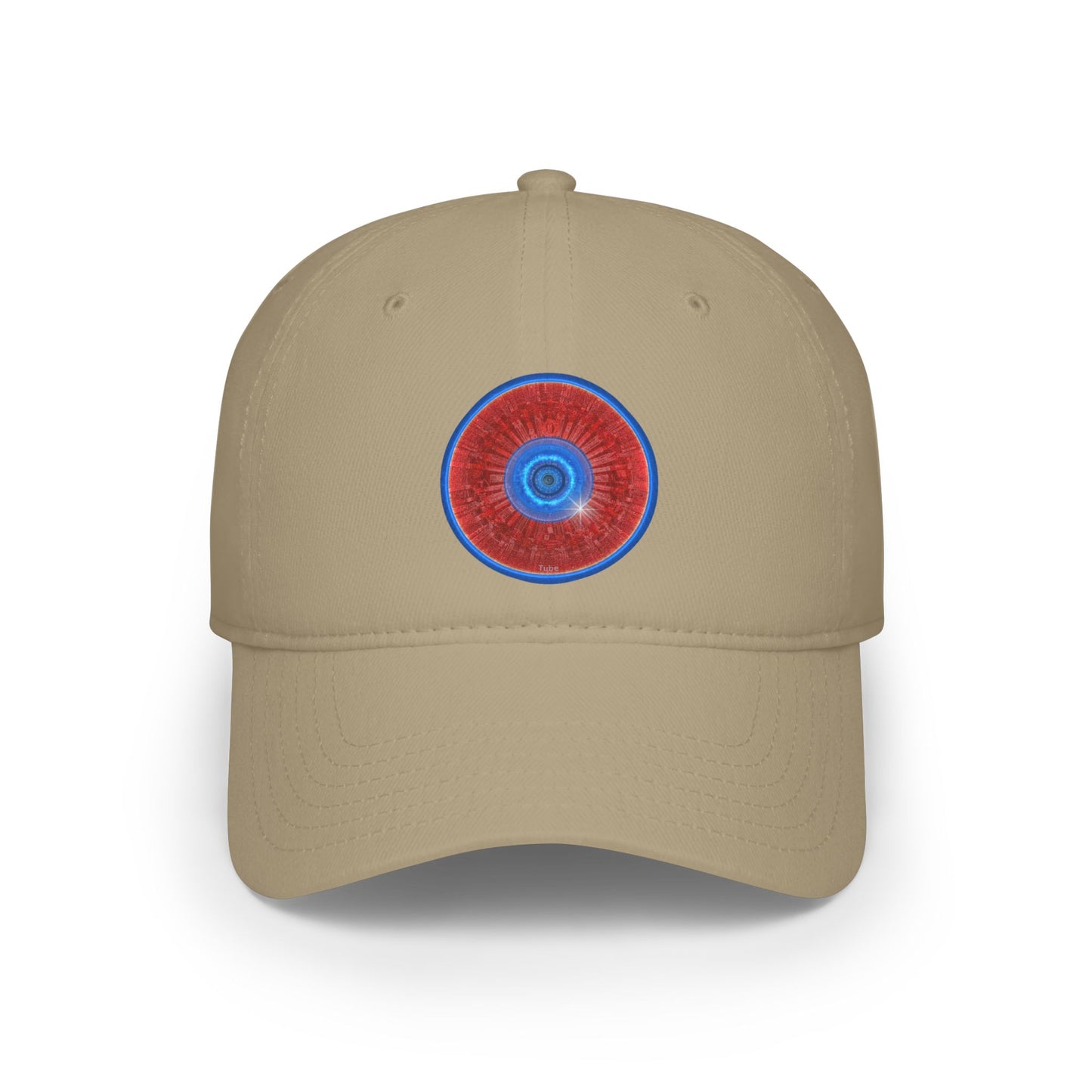 Lumpy Donut Baseball Cap - "Graphic Translation Donut Cap" - vivid red tube donut w/ - variant 2