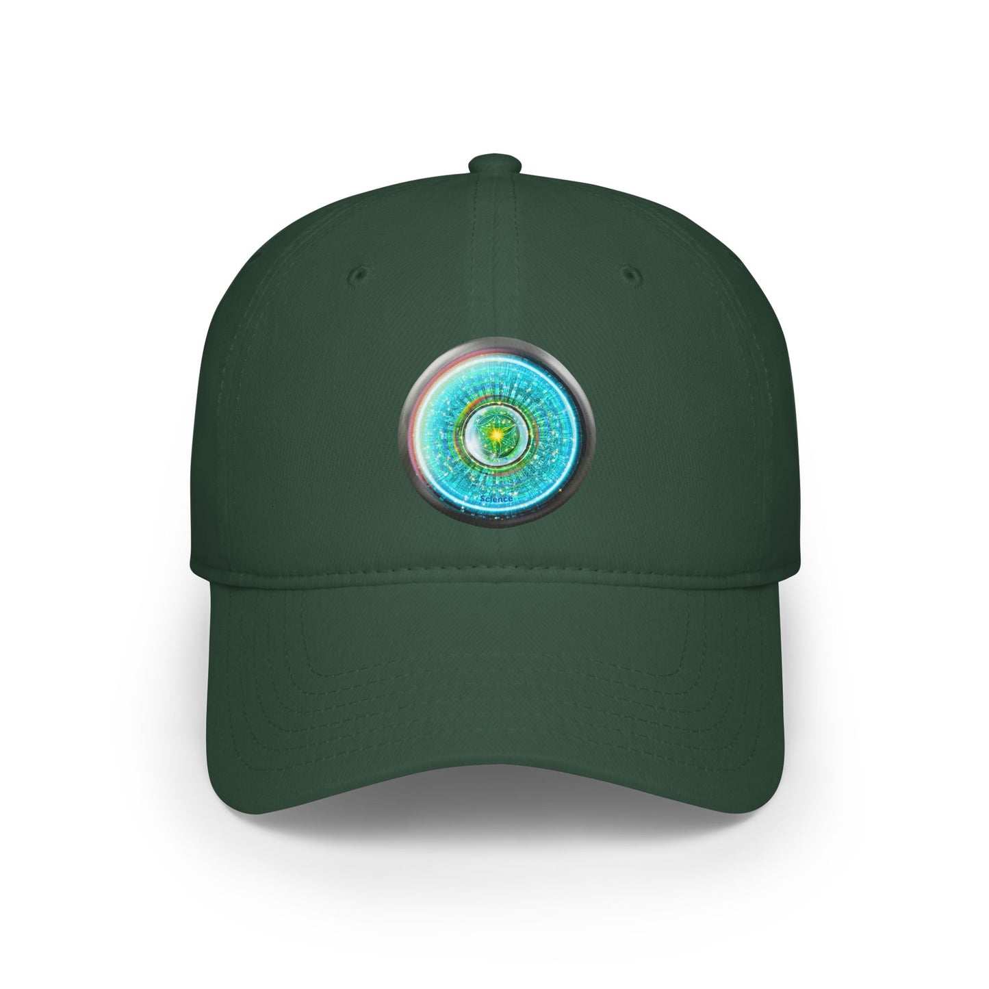 Lumpy Donut Baseball Cap - "Donut of Life Patch" - vivid turquoise tube donut w/ - variant 3